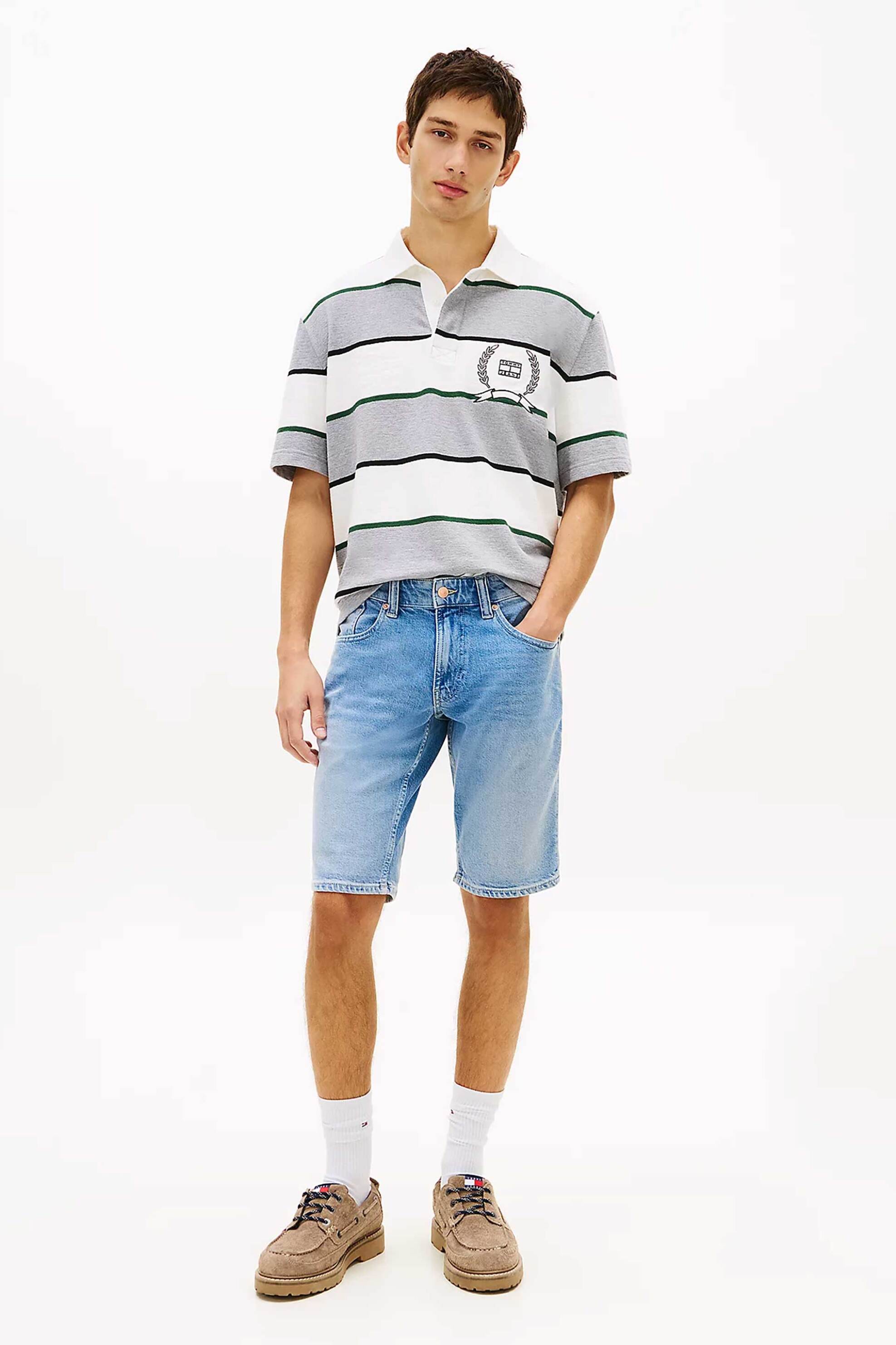 Tommy Jeans ανδρική βερμούδα denim Slim Fit "Ronnie Whiskered" - DM0DM22979 Denim Blue