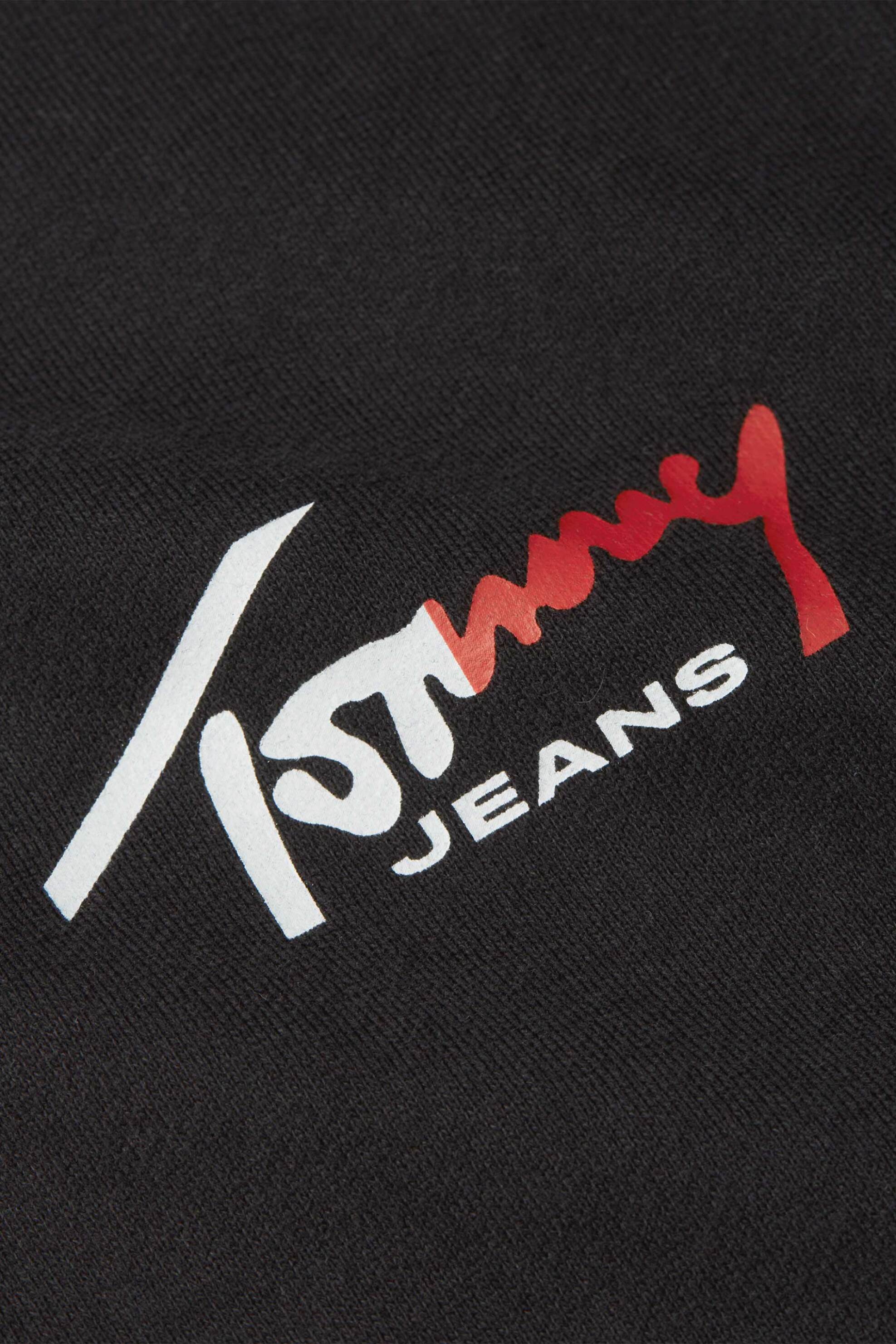 Tommy Jeans Ανδρική Μπλούζα Φούτερ με Signature Logo Regular Fit - Dm0Dm23116 Μαύρο