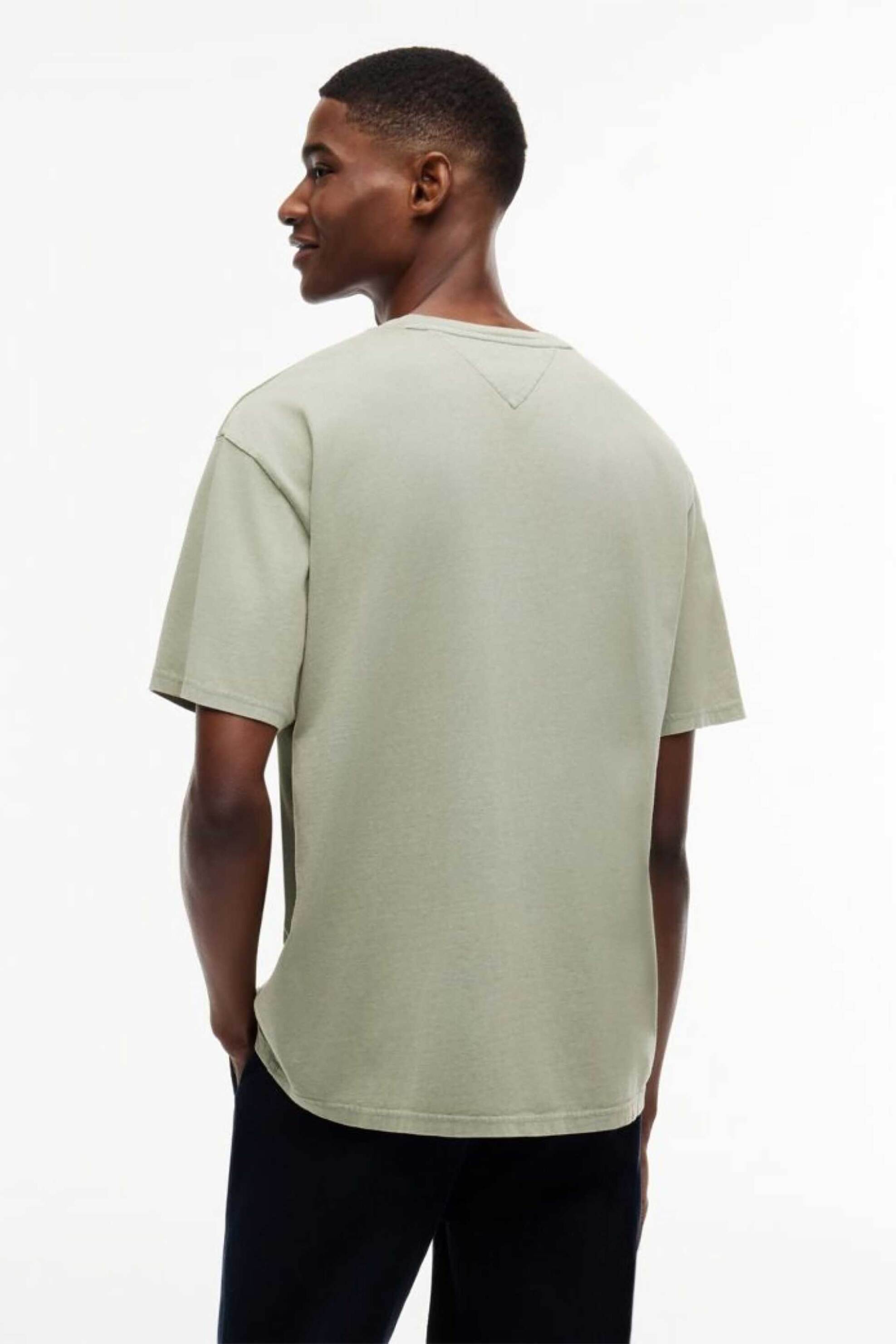Tommy Jeans Ανδρικό T-Shirt με Repeat Logo Regular Fit - Dm0Dm23180 Λαδί
