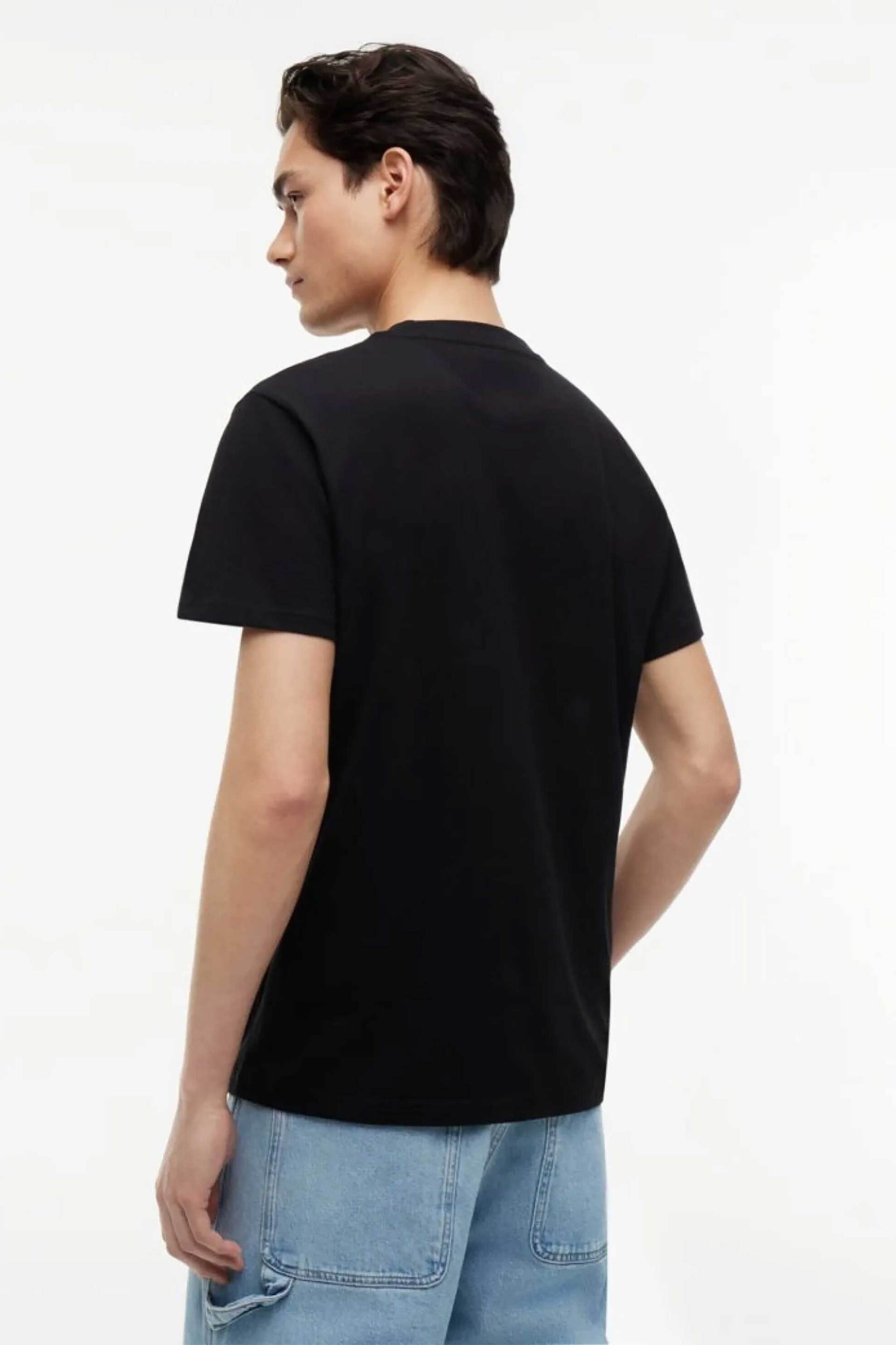 Tommy Jeans Ανδρικό T-Shirt με Logo Print Slim Fit - Dm0Dm23376 Μαύρο