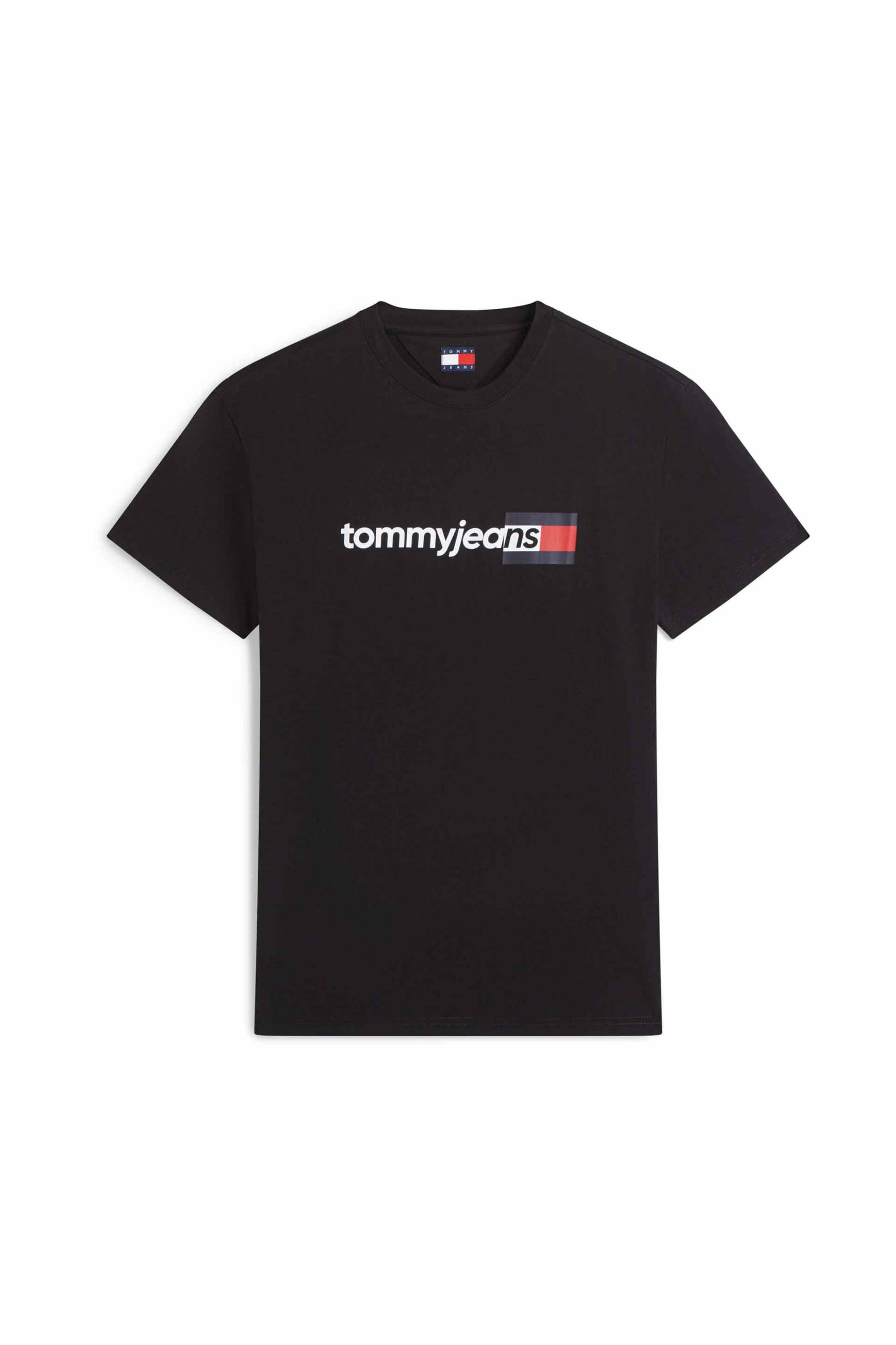 Tommy Jeans ανδρικό T-shirt με logo print Regular Fit - DM0DM23406 Μαύρο