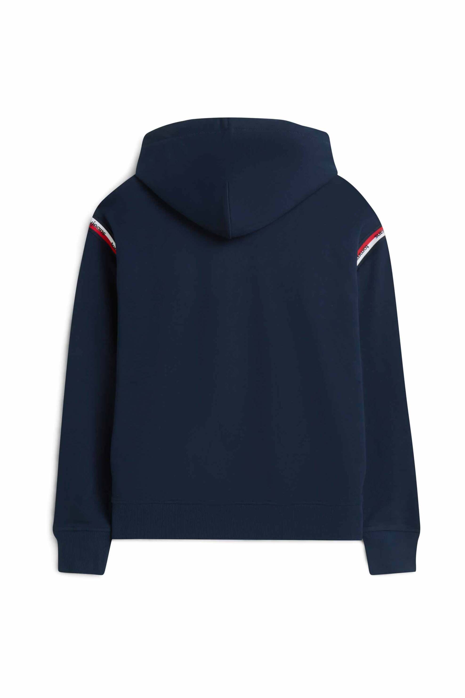 Tommy Jeans Ανδρική Μπλούζα Φούτερ με Κουκούλα Και Logo Tape Relaxed Fit - Dm0Dm23155 Μπλε Σκούρο