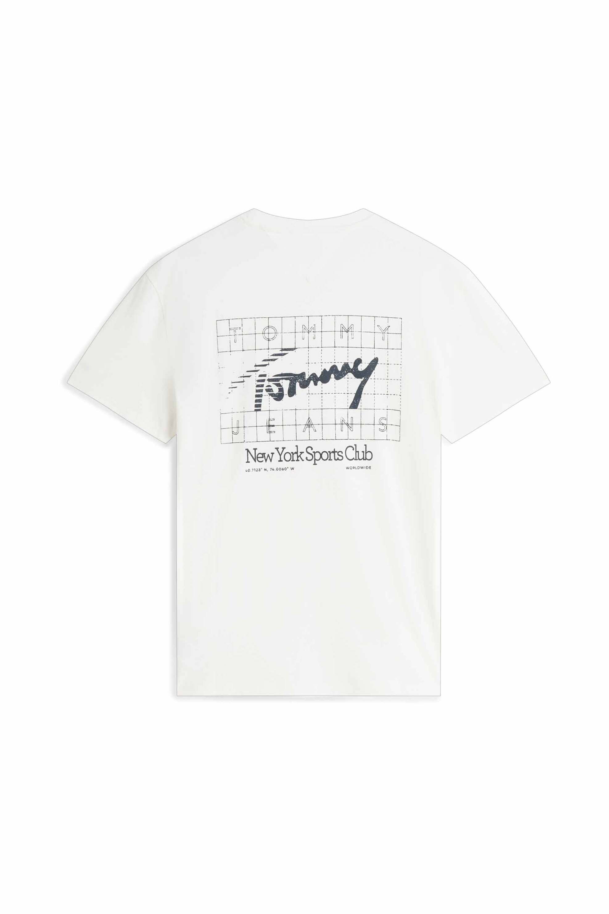 Tommy Jeans Ανδρικό T-Shirt με Signature Logo Regular Fit - Dm0Dm23177 Λευκό