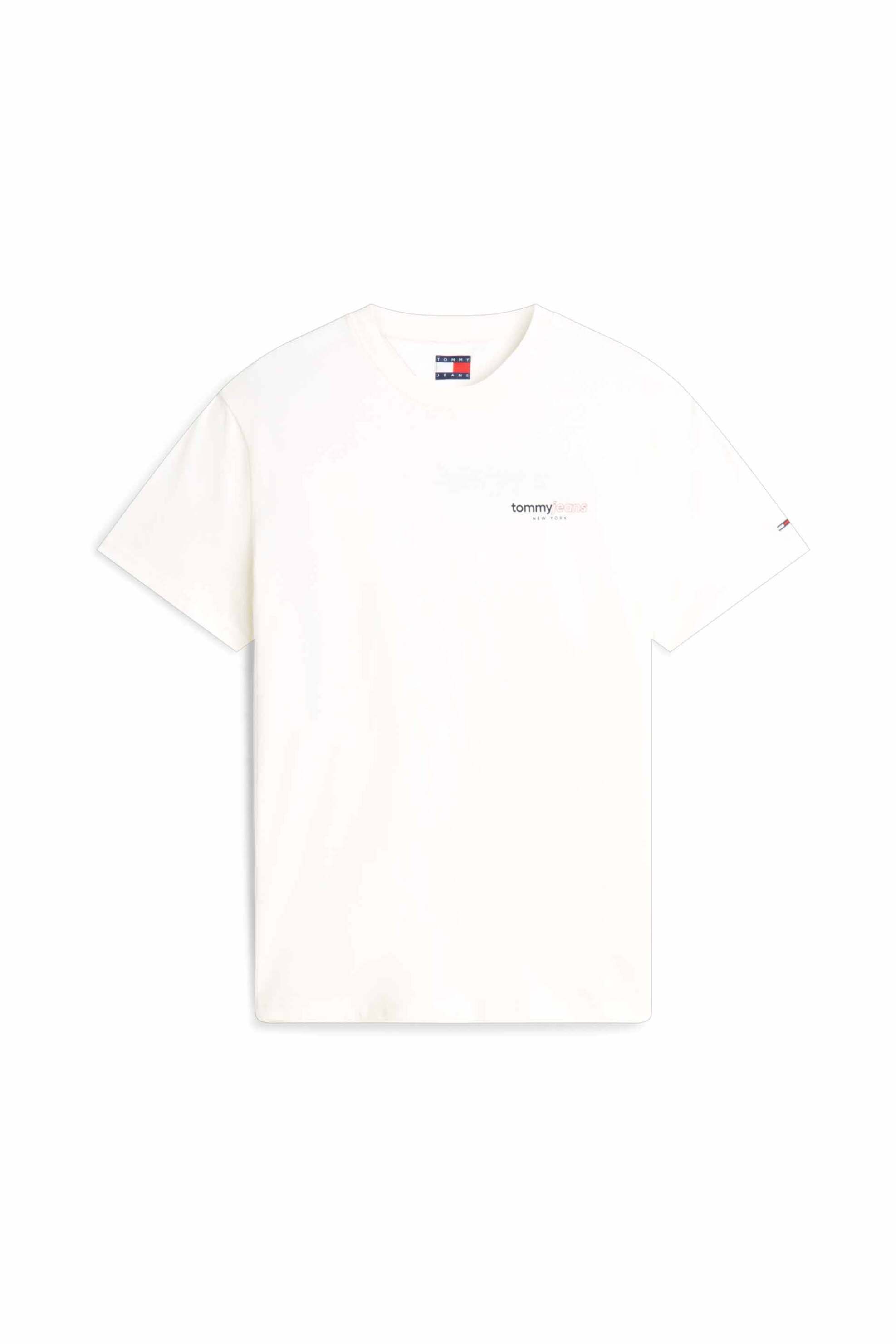 Tommy Jeans ανδρικό T-shirt με graphic logo print Regular Fit - DM0DM23375 Λευκό