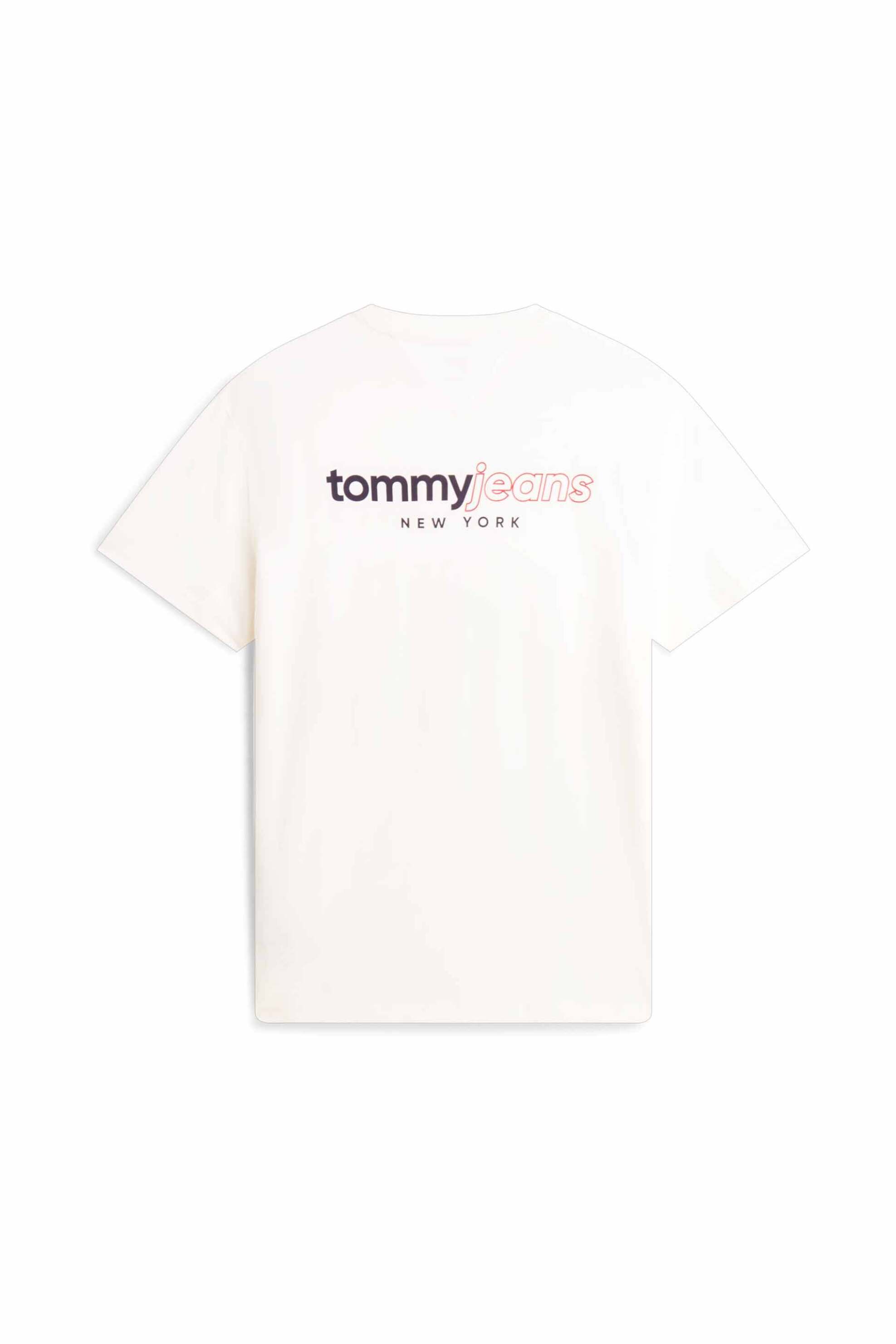 Tommy Jeans Ανδρικό T-Shirt με Graphic Logo Print Regular Fit - Dm0Dm23375 Λευκό
