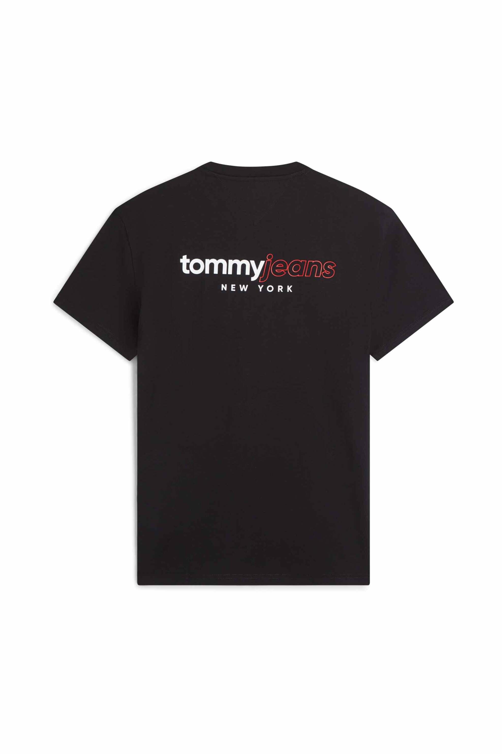 Tommy Jeans Ανδρικό T-Shirt με Graphic Logo Print Regular Fit - Dm0Dm23375 Μαύρο