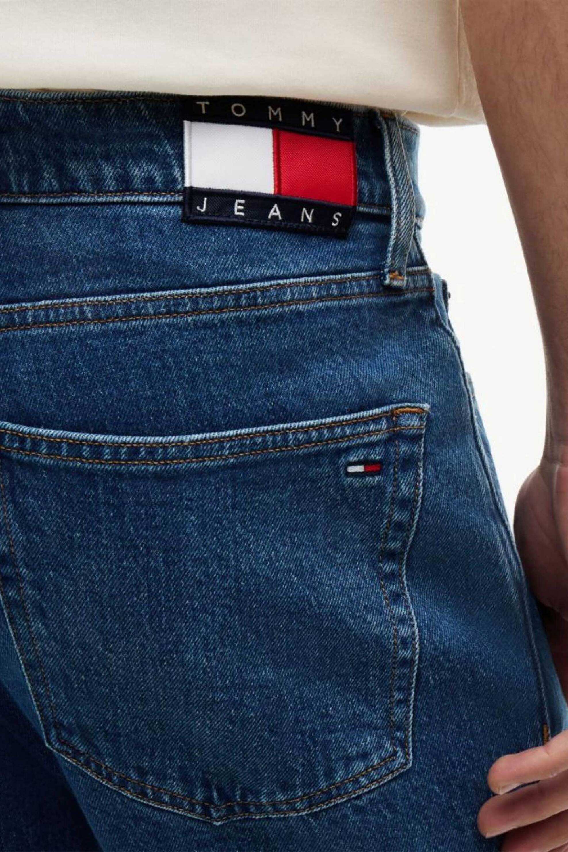 Tommy Jeans Ανδρικό Τζιν Παντελόνι Πεντάτσεπο Slim Straight Fit - Dm0Dm23386 Denim Blue