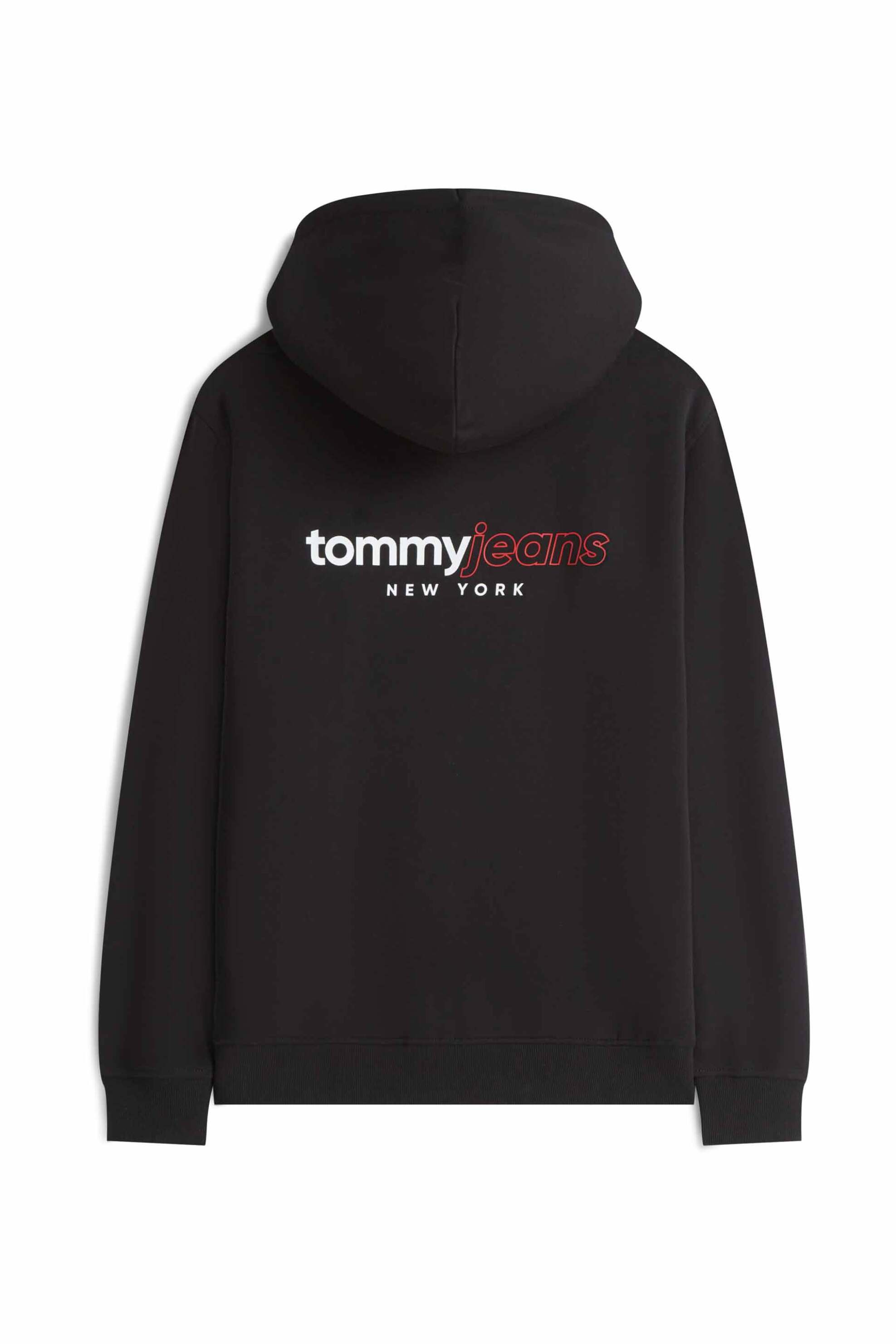Tommy Jeans Ανδρική Ζακέτα Φούτερ με Κουκούλα Και Graphic Logo Print Regular Fit - Dm0Dm23404 Μαύρο