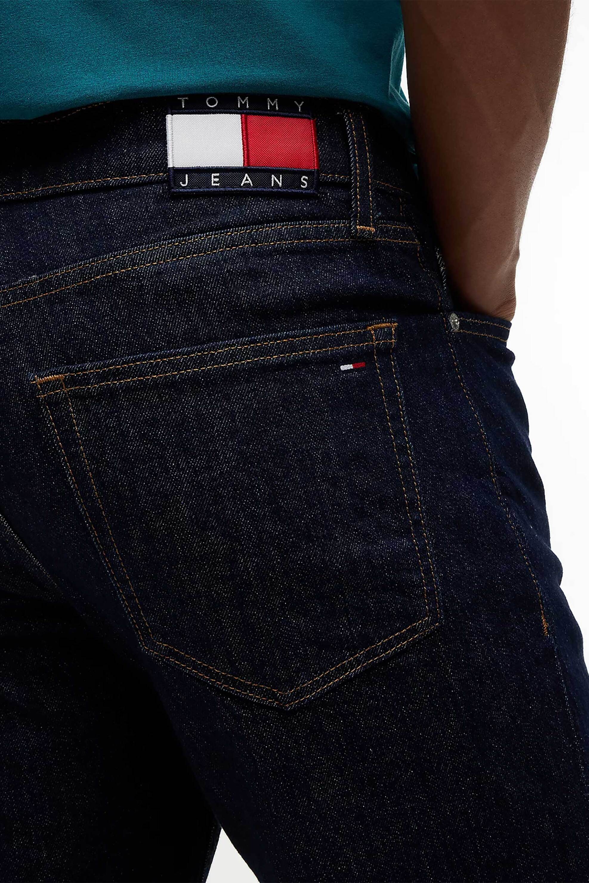 Tommy Jeans Ανδρικό Τζιν Παντελόνι Πεντάτσεπο Slim Straight Fit - Dm0Dm22187 Denim Blue Σκούρο