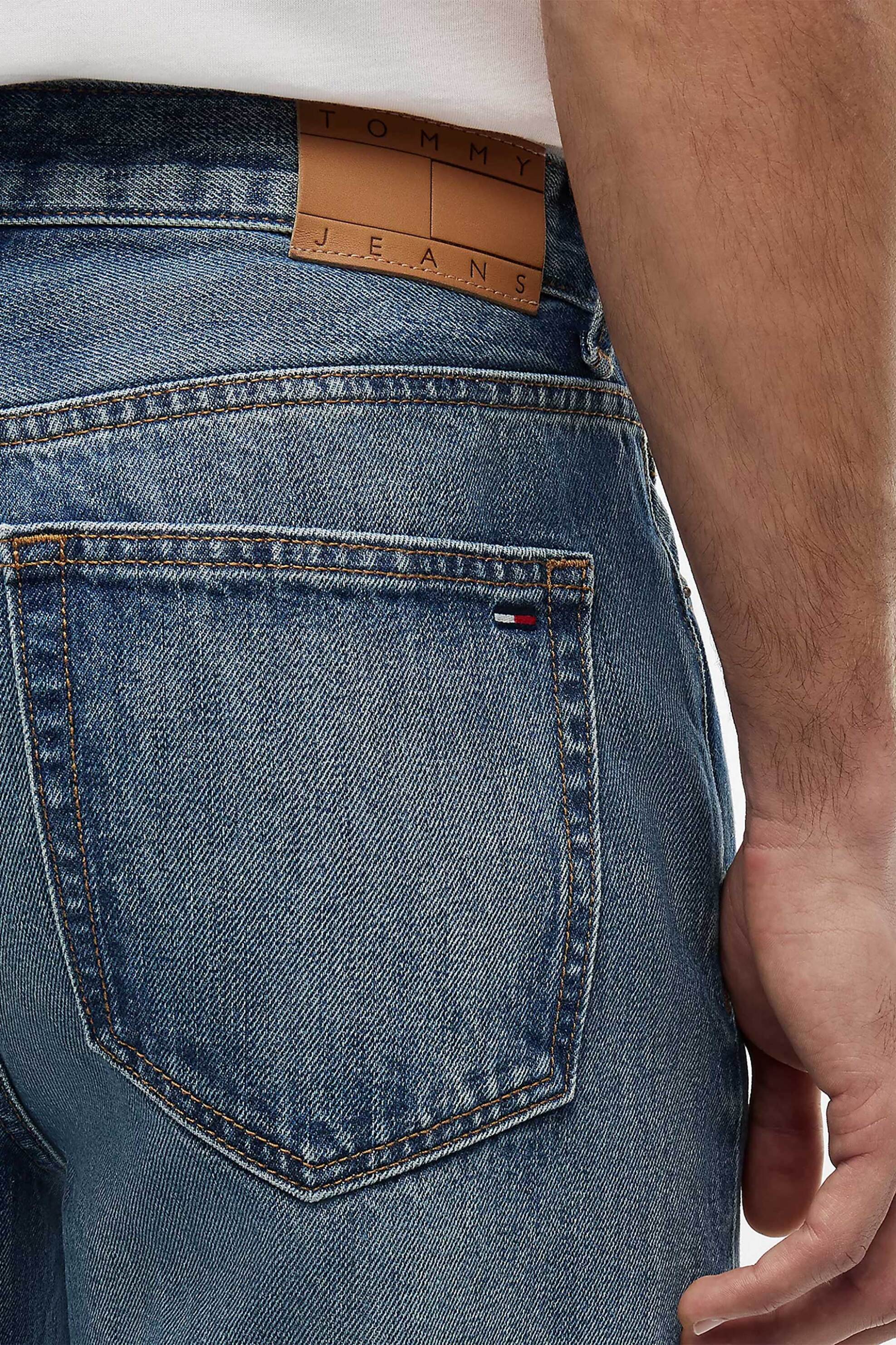 Tommy Jeans Ανδρικό Τζιν Παντελόνι Πεντάτσεπο Regular Tapered Fit - Dm0Dm23641 Denim Blue Σκούρο