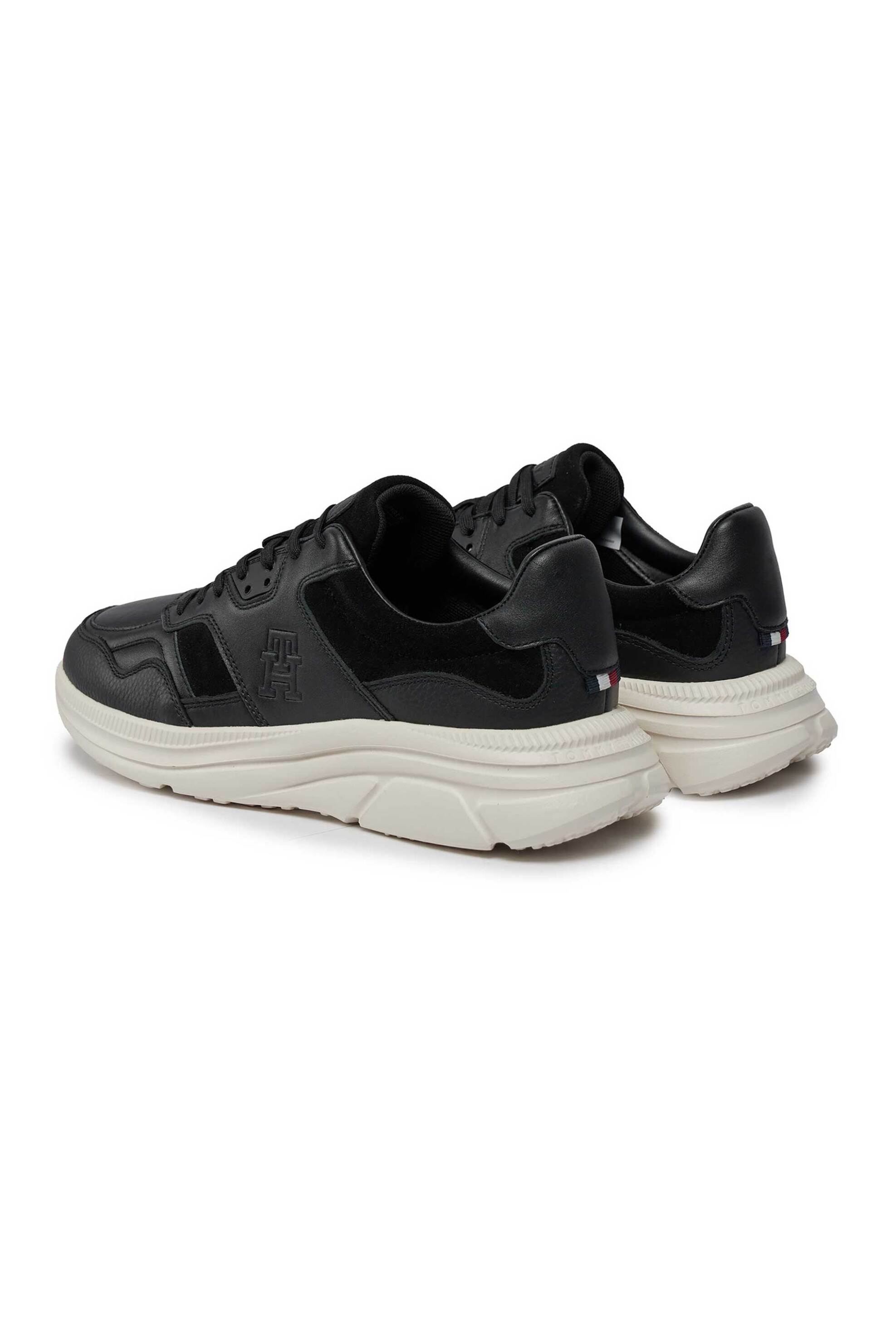 Tommy Hilfiger Ανδρικά Δερμάτινα Sneakers Modern Runner Premium - Fm0Fm04879 Μαύρο