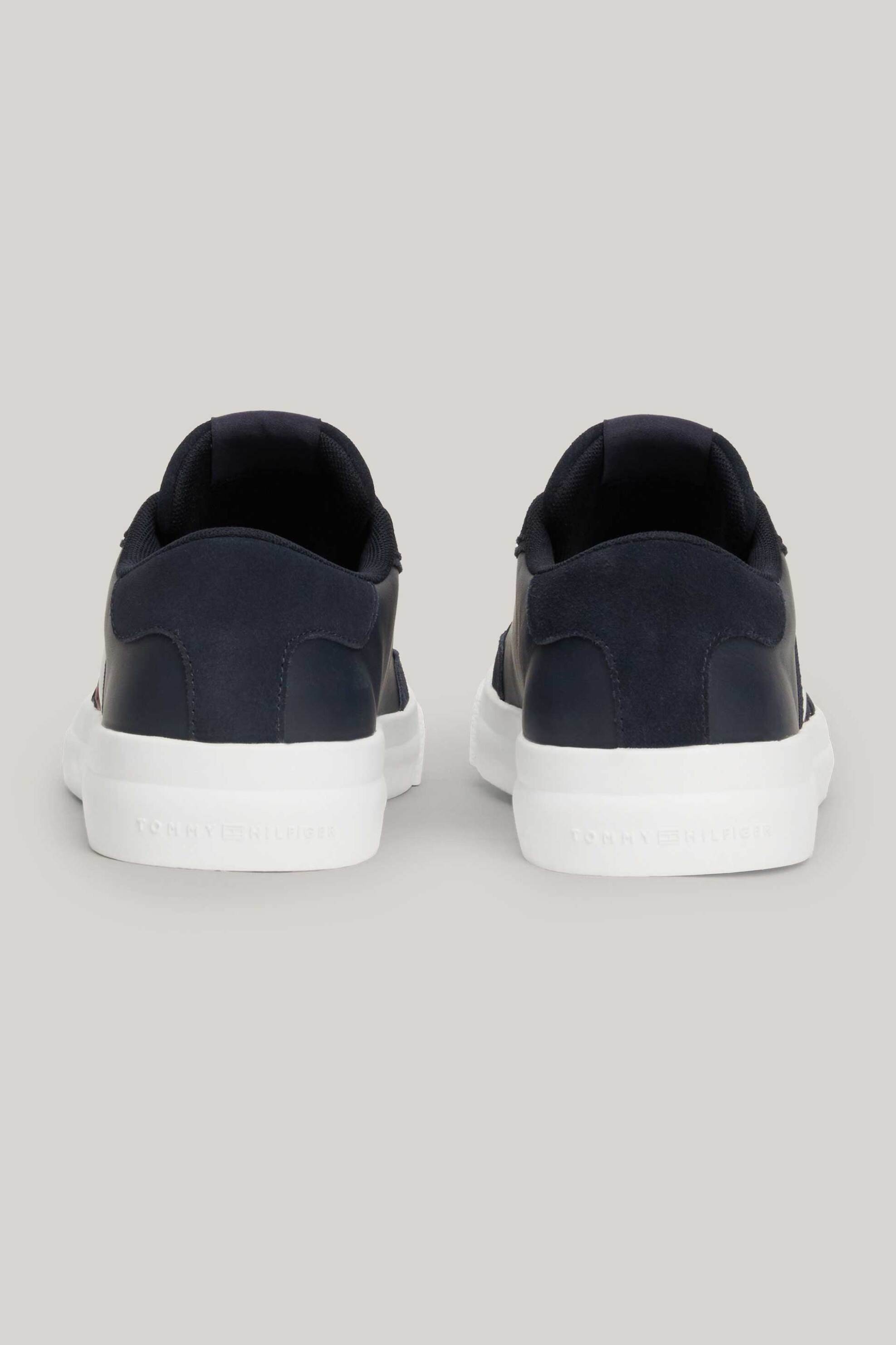 Tommy Hilfiger Ανδρικά Δερμάτινα Sneakers με Signature Logo - Fm0Fm04975 Μπλε Σκούρο