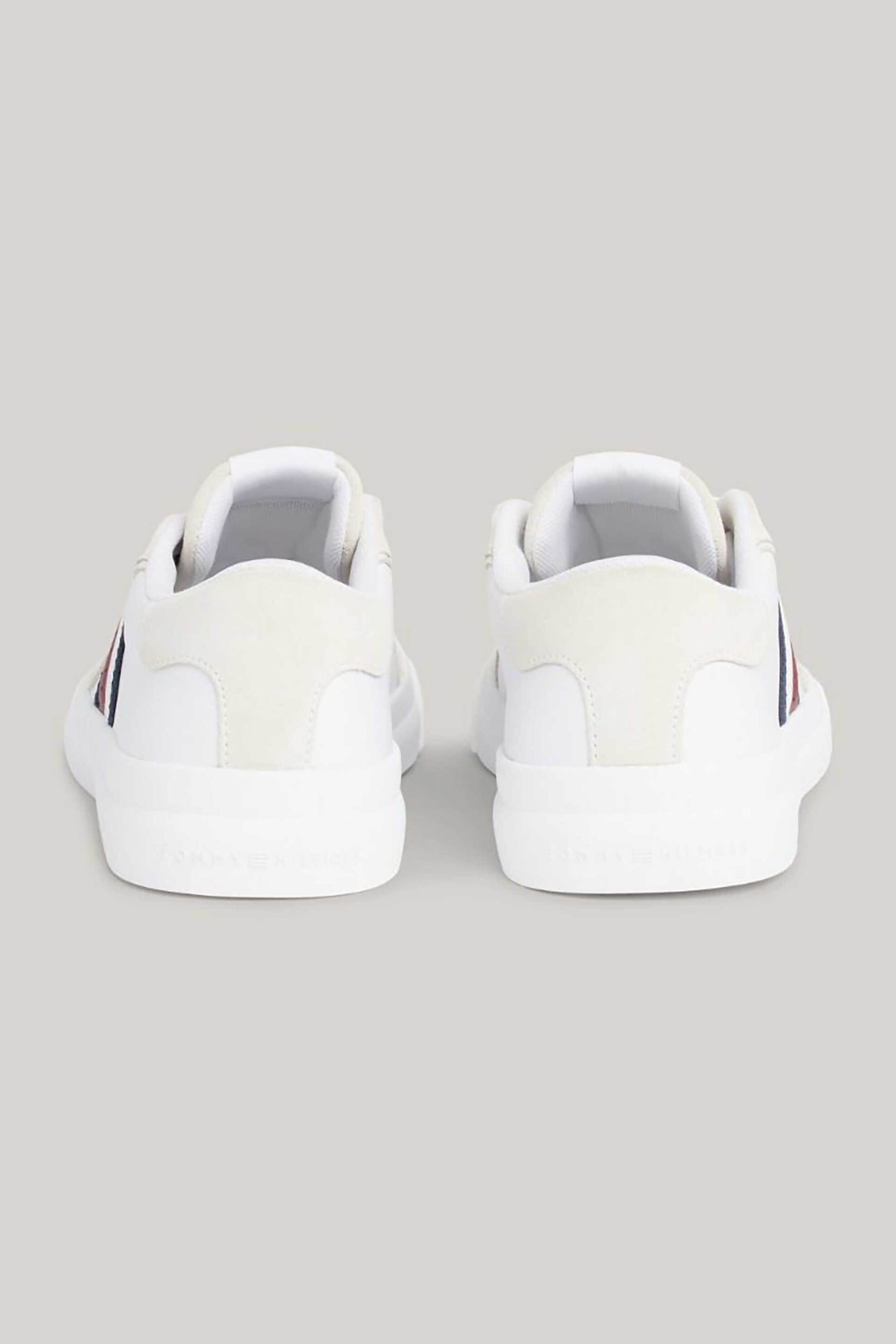 Tommy Hilfiger Ανδρικά Δερμάτινα Sneakers με Signature Logo - Fm0Fm04975 Λευκό