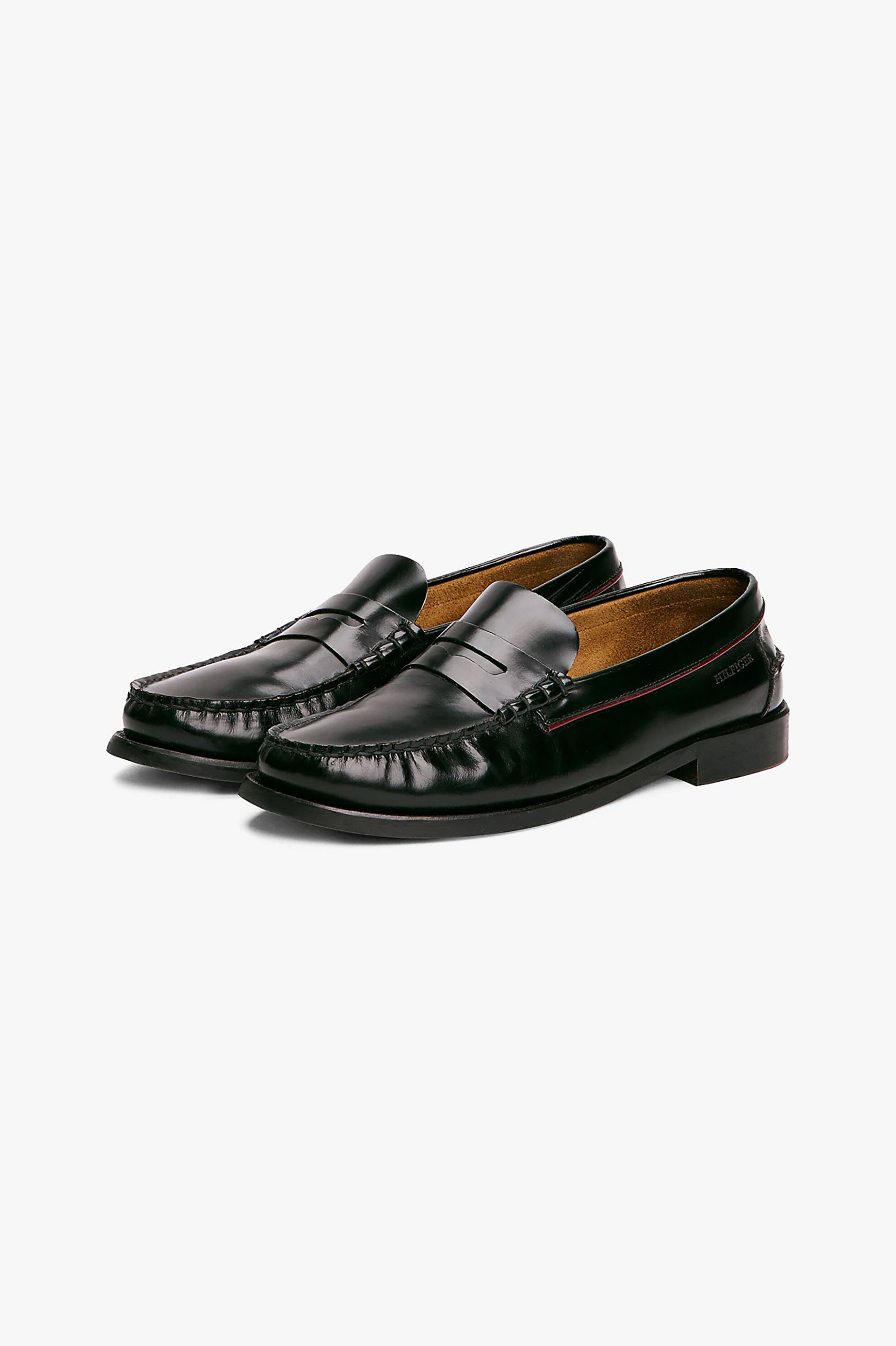 Tommy Hilfiger ανδρικά δερμάτινα loafers slip-on - FM0FM05362 Μαύρο φωτογραφία