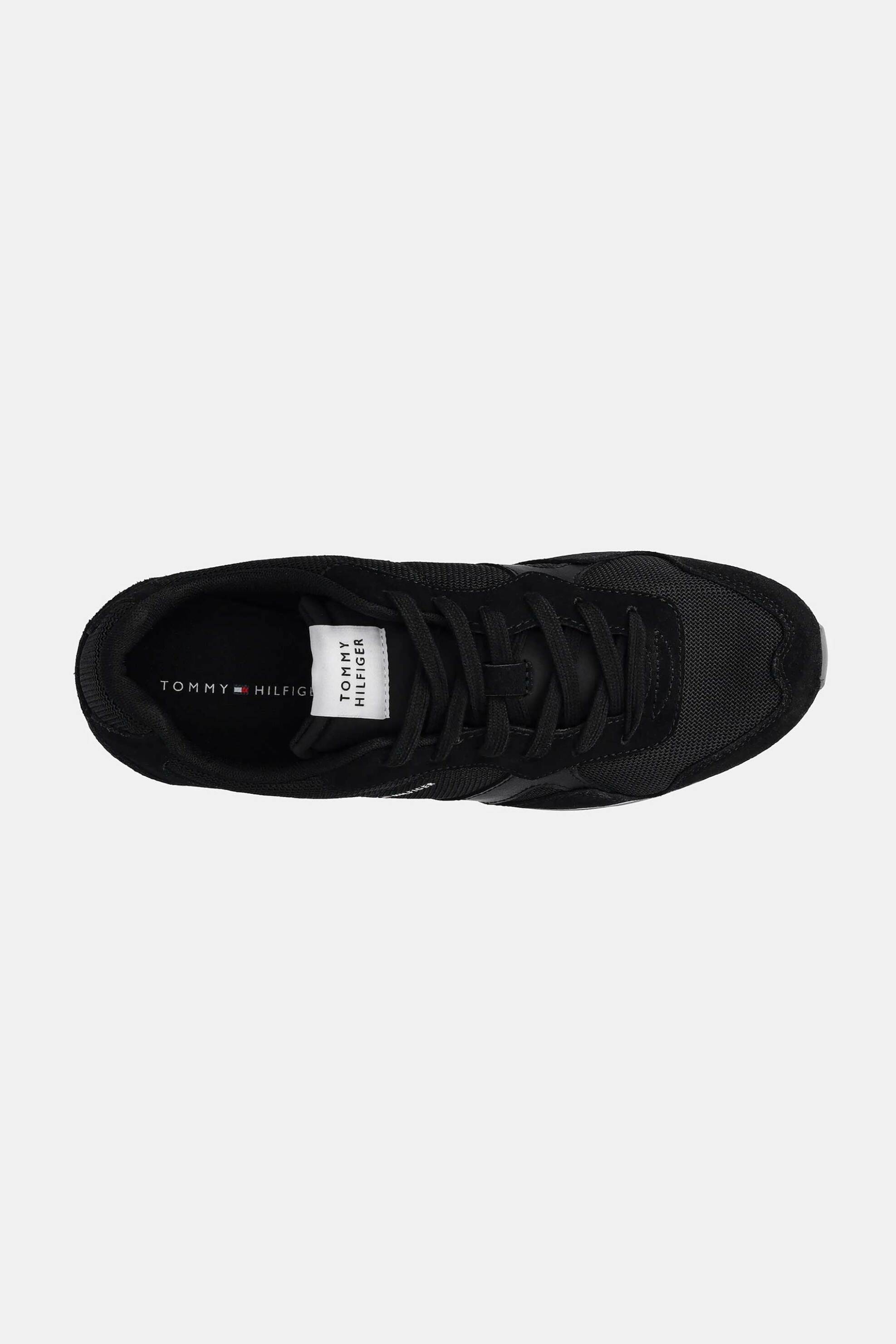 Tommy Jeans Ανδρικά Δερμάτινα Sneakers με Λογότυπο Runner Icon Mix - Fm0Fm05679 Μαύρο