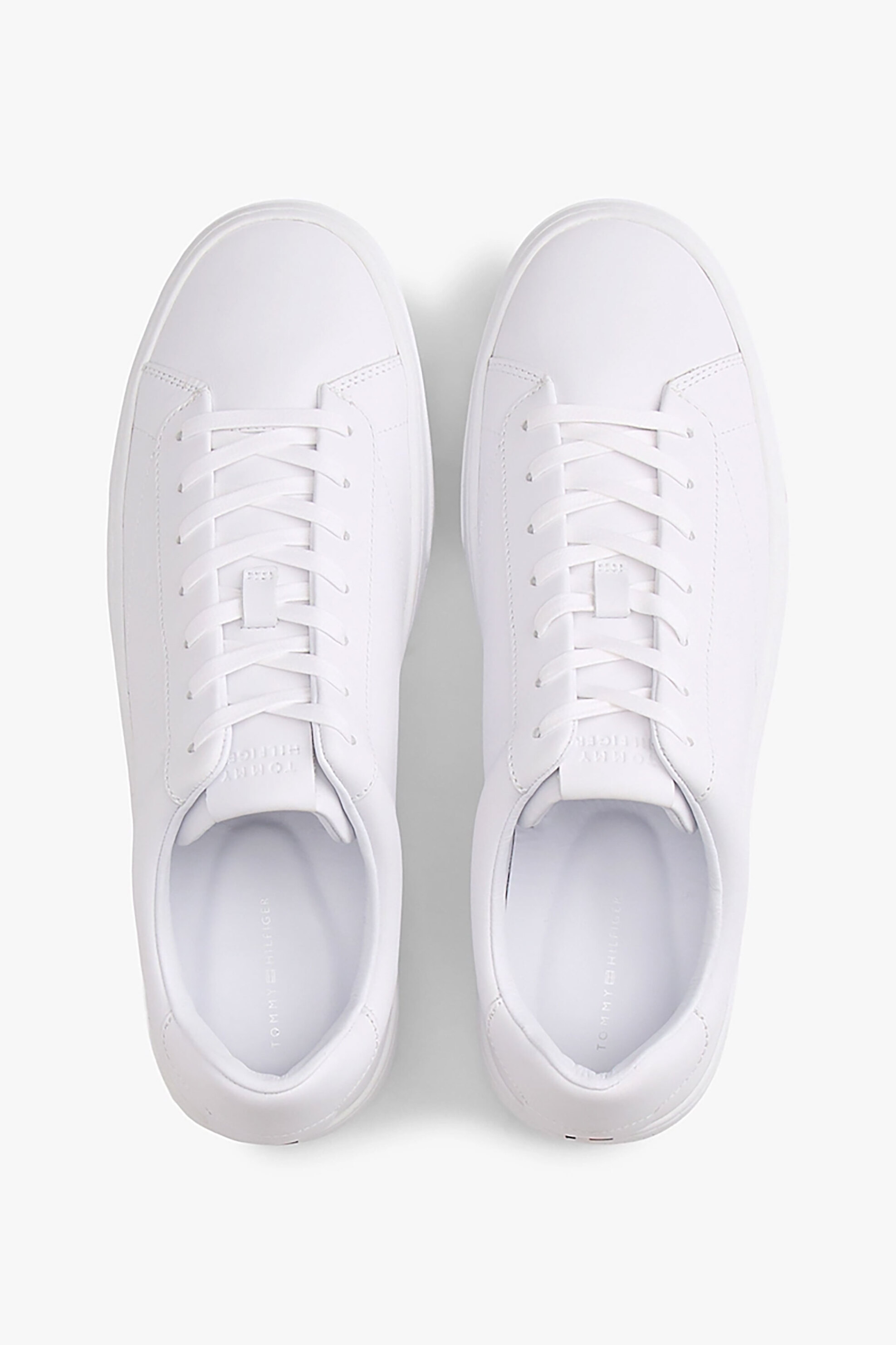 Tommy Hilfiger Ανδρικά Δερμάτινα Sneakers με Λογότυπο Premium - Fm0Fm05572 Λευκό