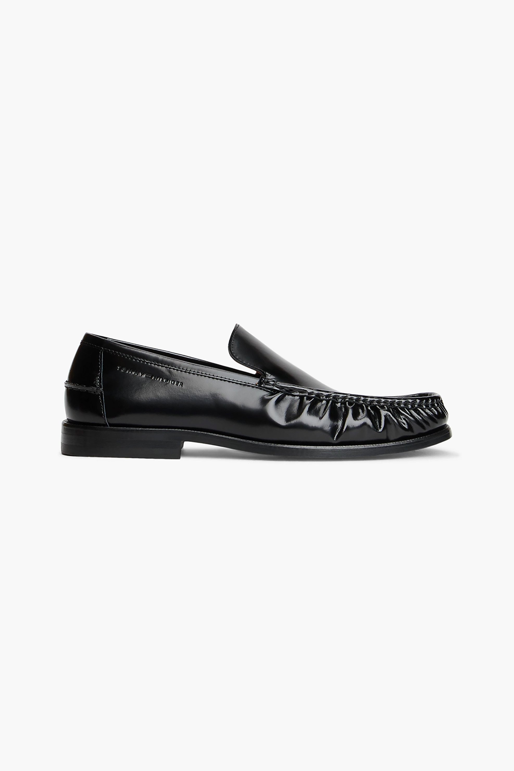 Tommy Hilfiger ανδρικά δερμάτινα loafers με λογότυπο - FM0FM05985 Μαύρο