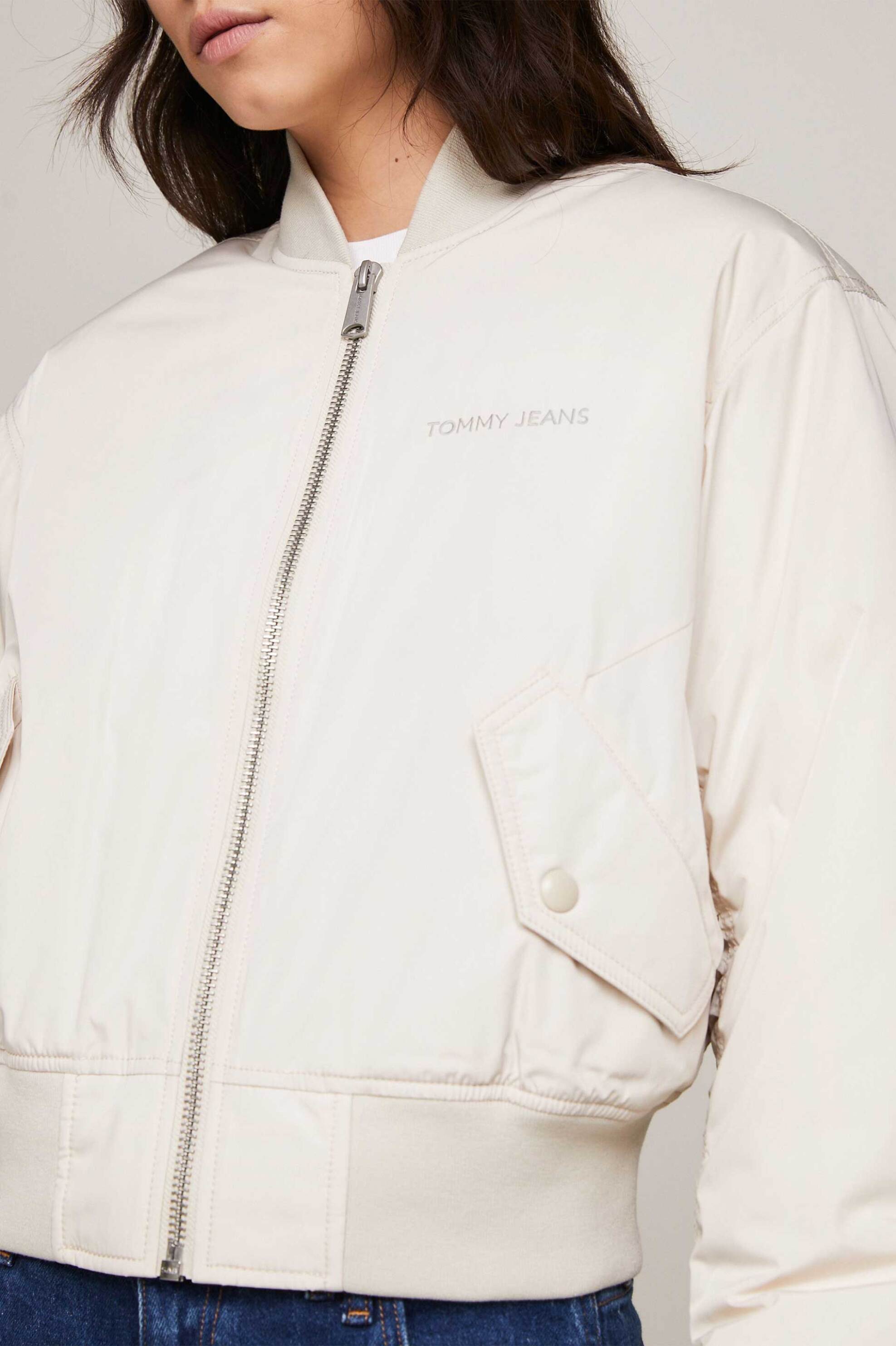 Tommy Jeans Γυναικείo Bomber Jacket Μονόχρωμο - Dw0Dw17240 Εκρού