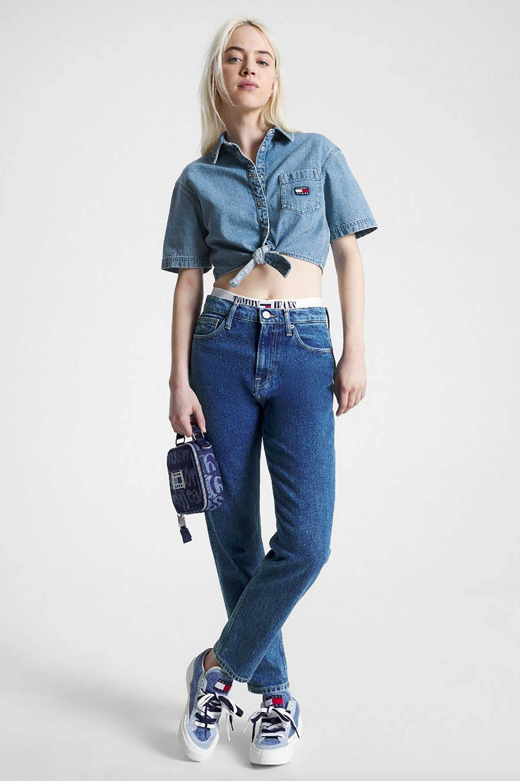 Tommy Jeans γυναικείο τζιν παντελόνι πεντάτσεπο ψηλόμεσο - DW0DW15993 Denim Blue