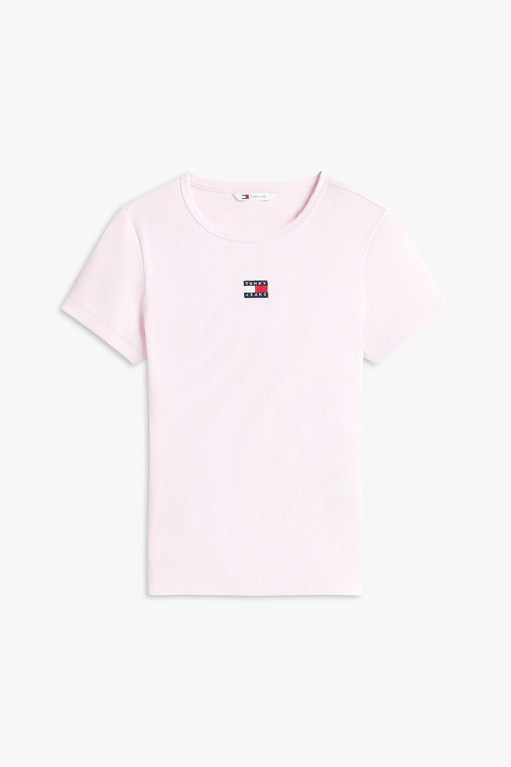 TOMMY JEANS Tommy Jeans γυναικείο T-shirt μονόχρωμο με logo print Slim Fit - DW0DW17881 Ροζ - 4