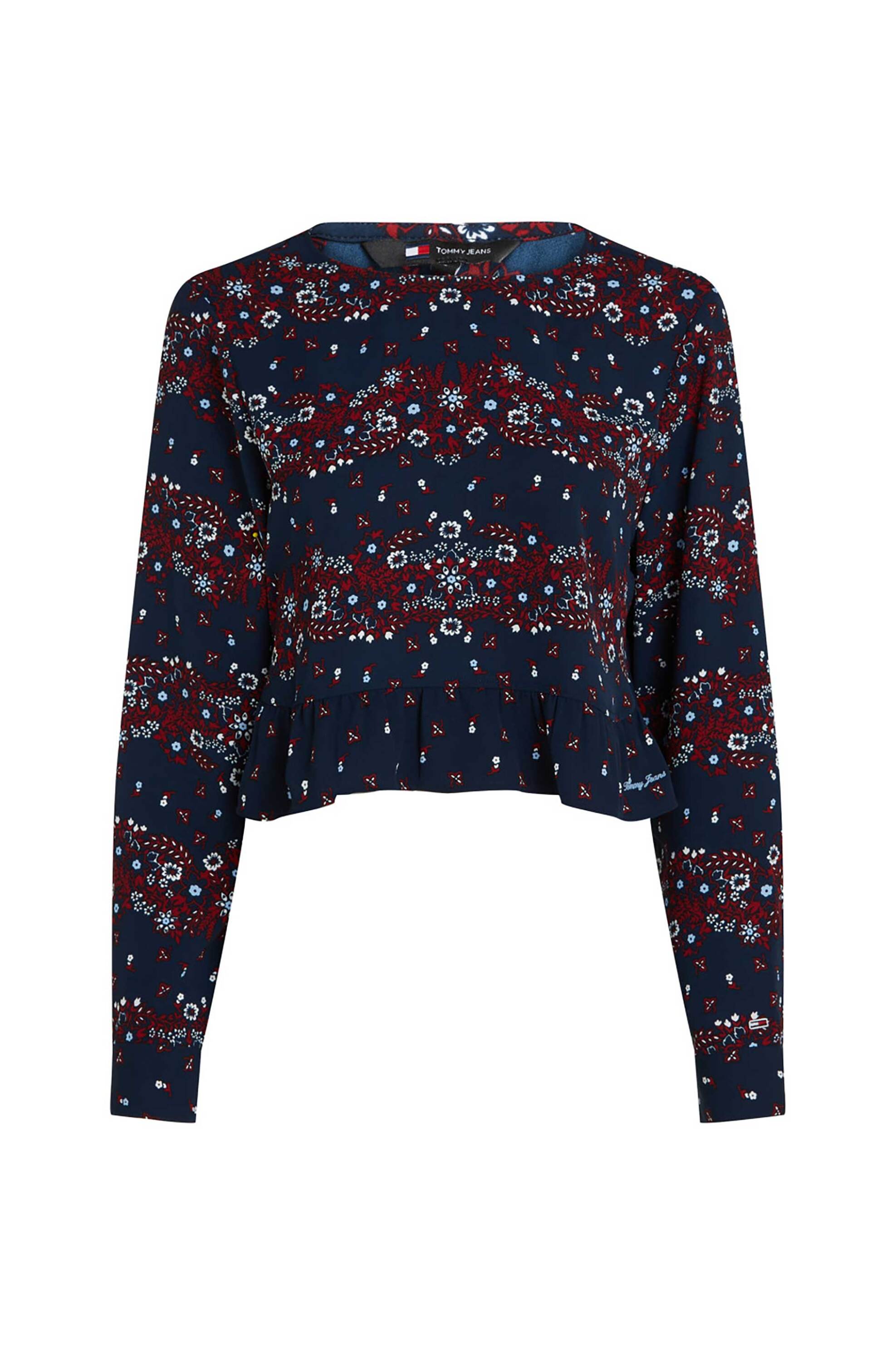 Tommy Jeans γυναικεία μπλούζα με floral σχέδιο - DW0DW18882 Σκούρο Μπλε φωτογραφία