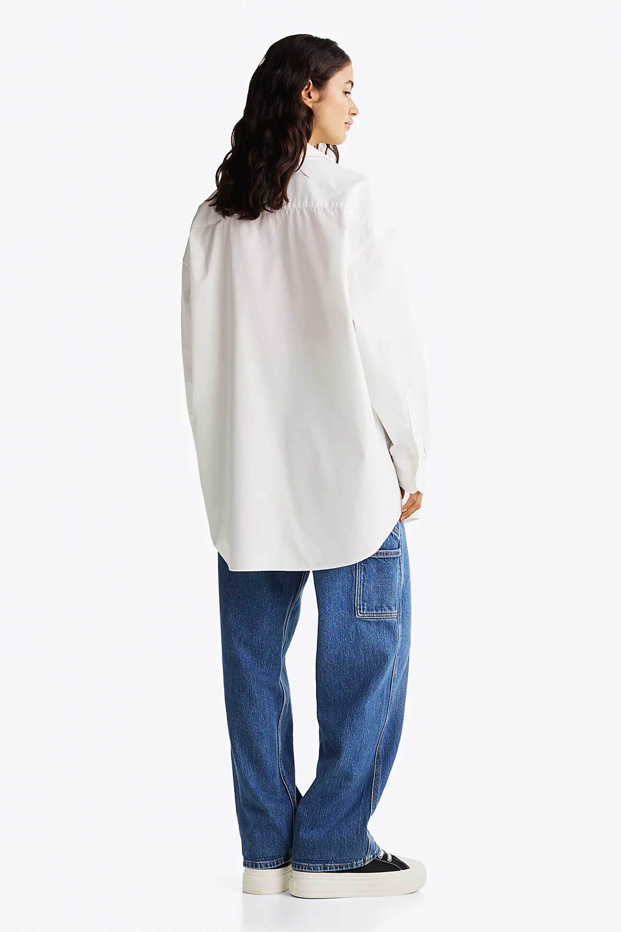 TOMMY JEANS Tommy Jeans γυναικείο πουκάμισο με τσέπη στο στήθος και λογότυπο Oversized Fit - DW0DW19357 Λευκό - 3