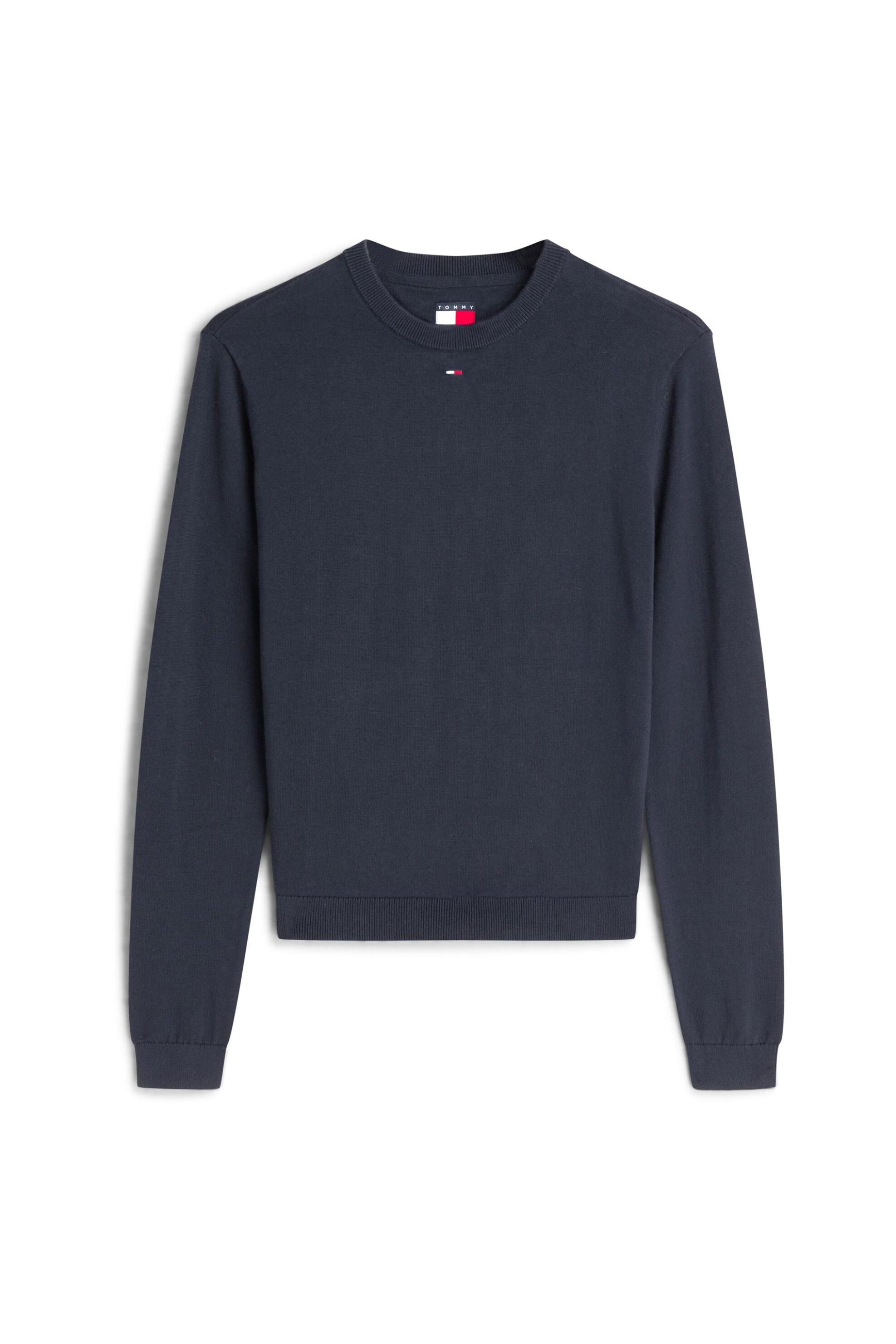 Tommy Jeans γυναικείο πουλόβερ με κεντημένο λογότυπο Regular Fit - DW0DW20159 Μπλε Σκούρο