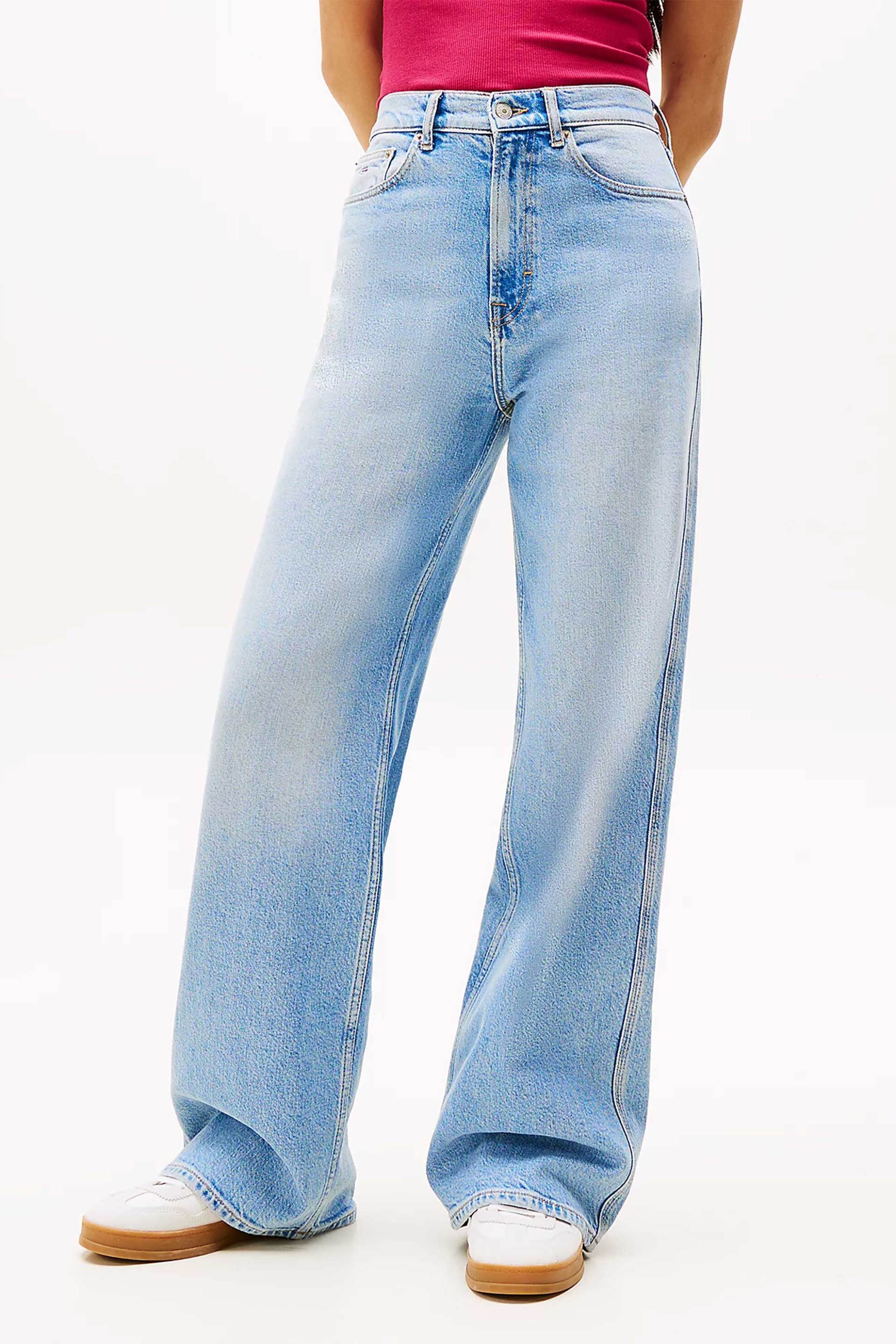 TOMMY JEANS Tommy Jeans γυναικείο τζιν παντελόνι ψηλόμεσο πεντάτσεπο Wide Leg "Claire" - DW0DW20583 Denim Blue Ανοιχτό - 2
