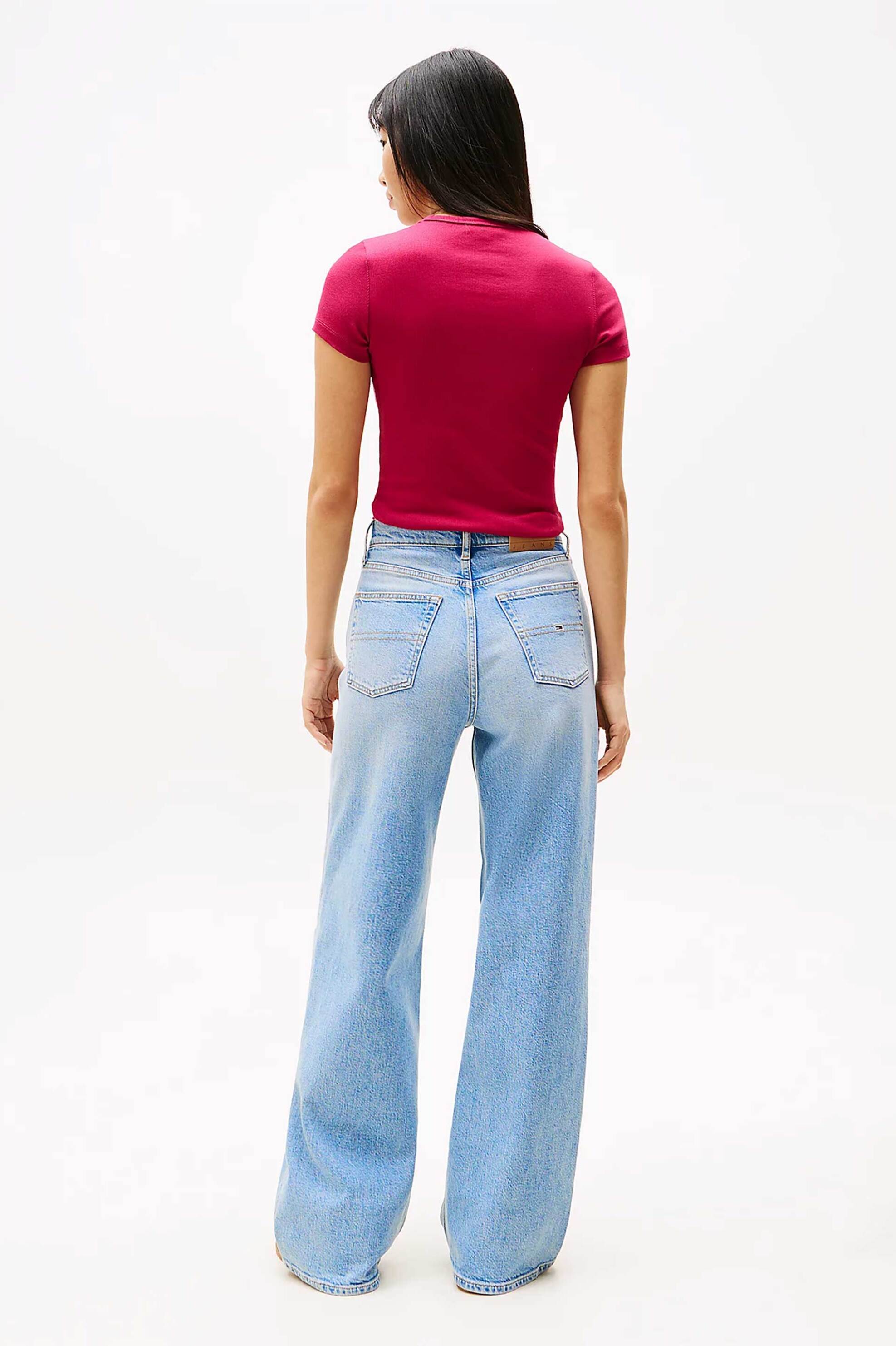 TOMMY JEANS Tommy Jeans γυναικείο τζιν παντελόνι ψηλόμεσο πεντάτσεπο Wide Leg "Claire" - DW0DW20583 Denim Blue Ανοιχτό - 3