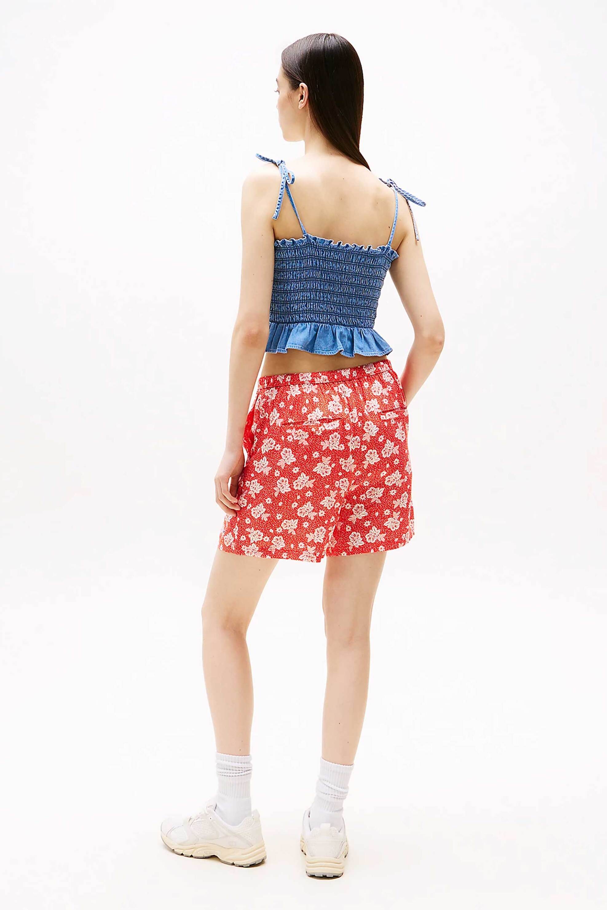 TOMMY JEANS Tommy Jeans γυναικείο σορτς με tropical print Regular Fit - DW0DW20359 Πορτοκαλί - 4