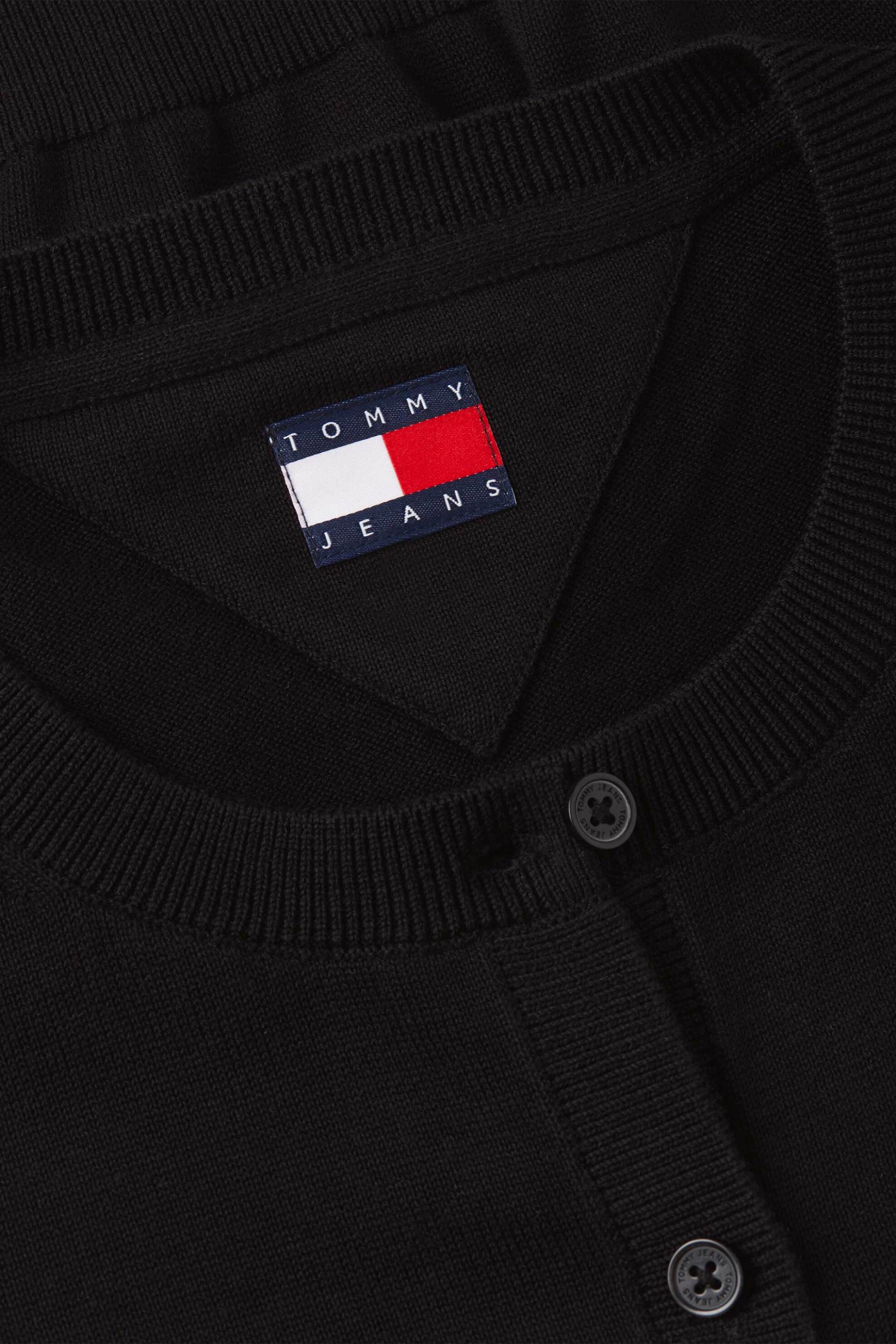 Tommy Jeans Γυναικεία Πλεκτή Ζακέτα με Κεντημένο Λογότυπο Slim Fit - Dw0Dw20976 Μαύρο