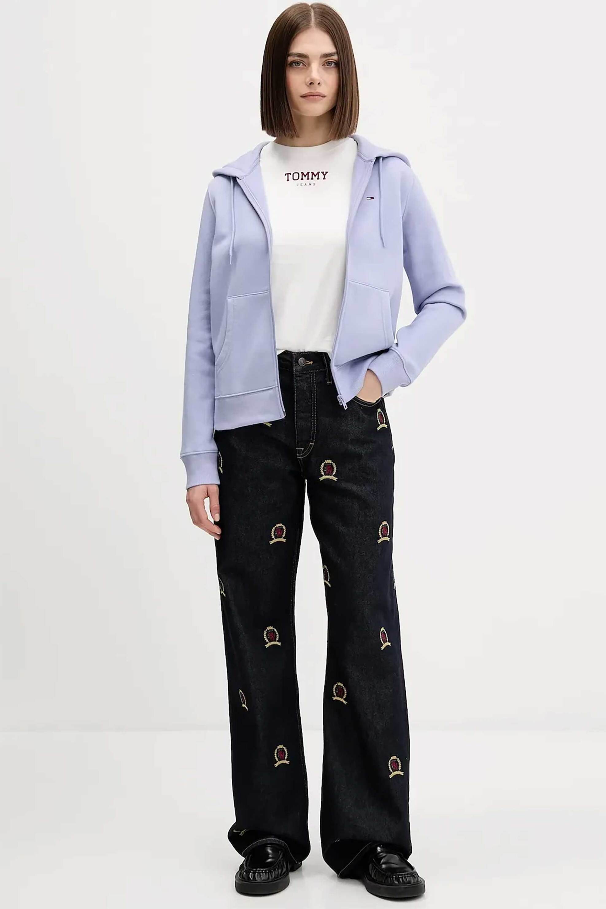 Tommy Jeans γυναικείο T-shirt με logo print Regular Fit - DW0DW21842 Λευκό