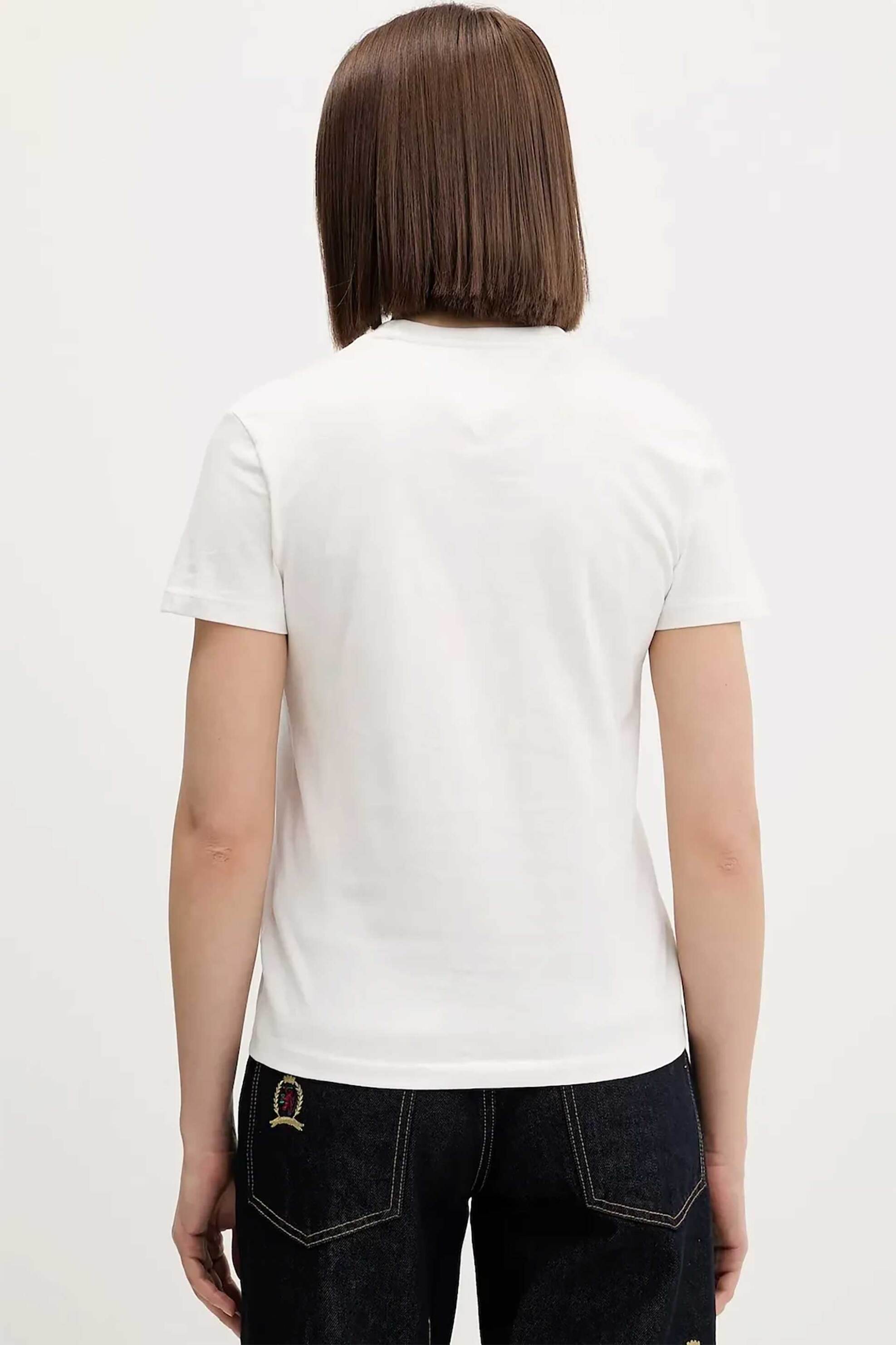 Tommy Jeans Γυναικείο T-Shirt με Logo Print Regular Fit - Dw0Dw21842 Λευκό