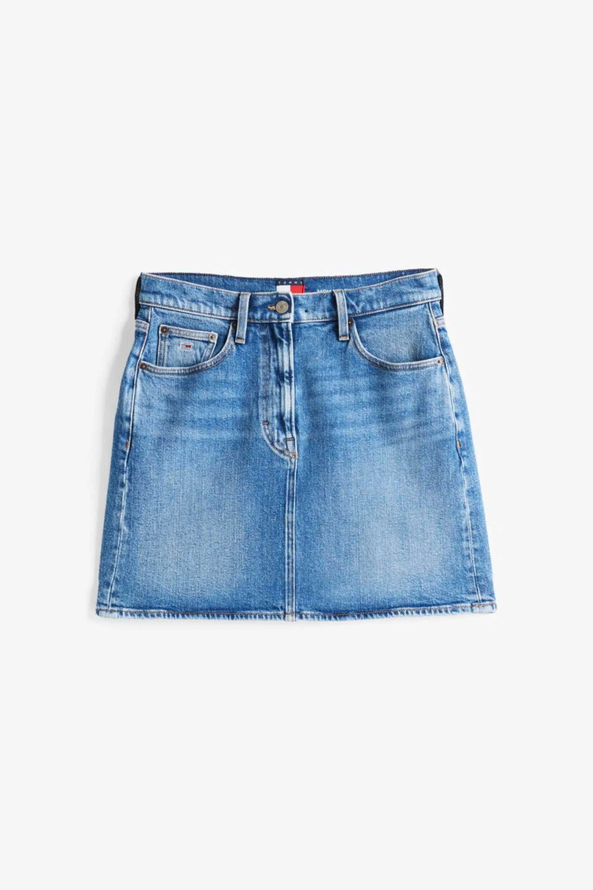 Tommy Jeans Γυναικεία Denim Mini Φούστα Πεντάτσεπη Regular Fit - Dw0Dw20136 Blue