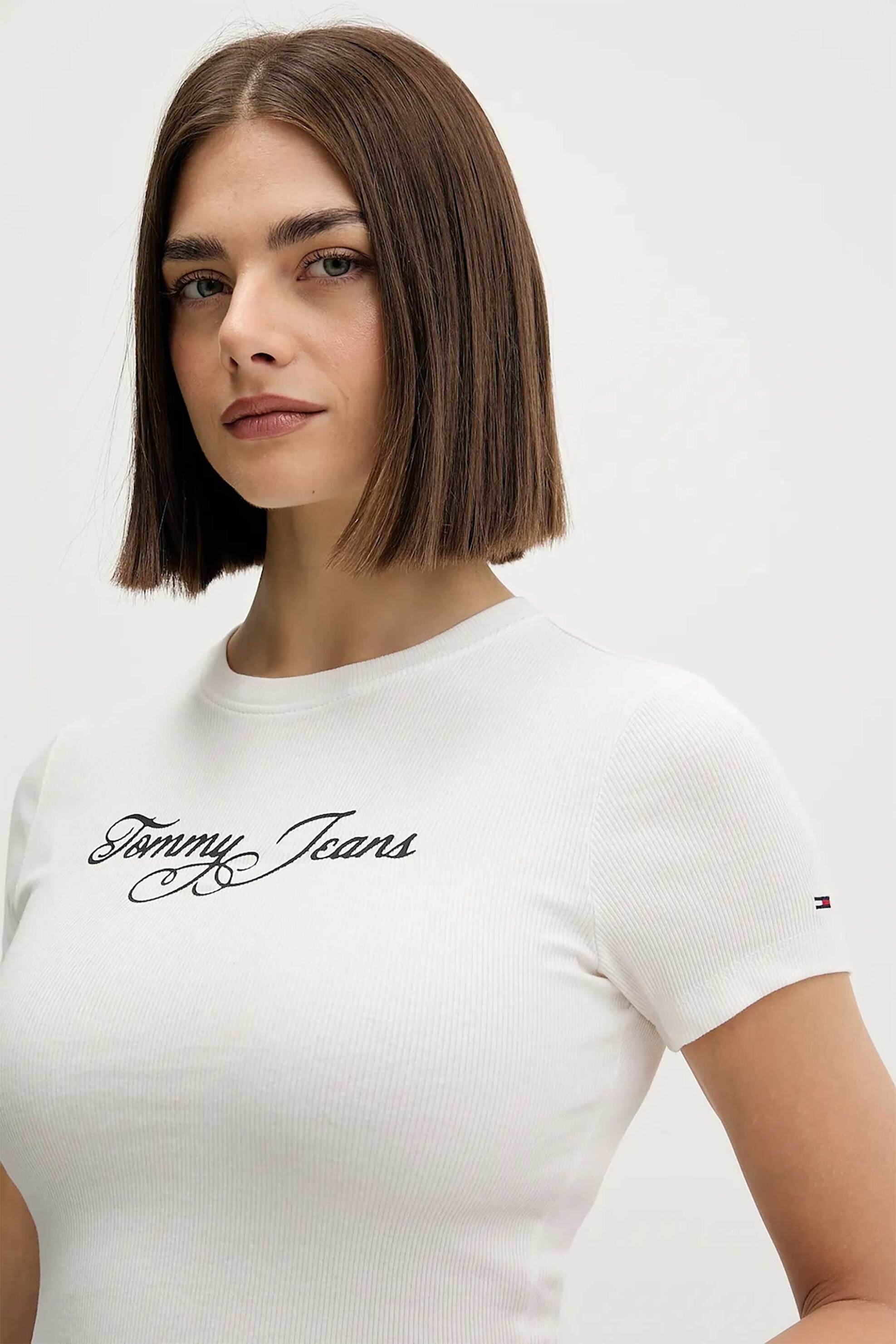 TOMMY JEANS Tommy Jeans γυναικείο T-shirt με logo print Slim Fit - DW0DW21838 Λευκό - 2