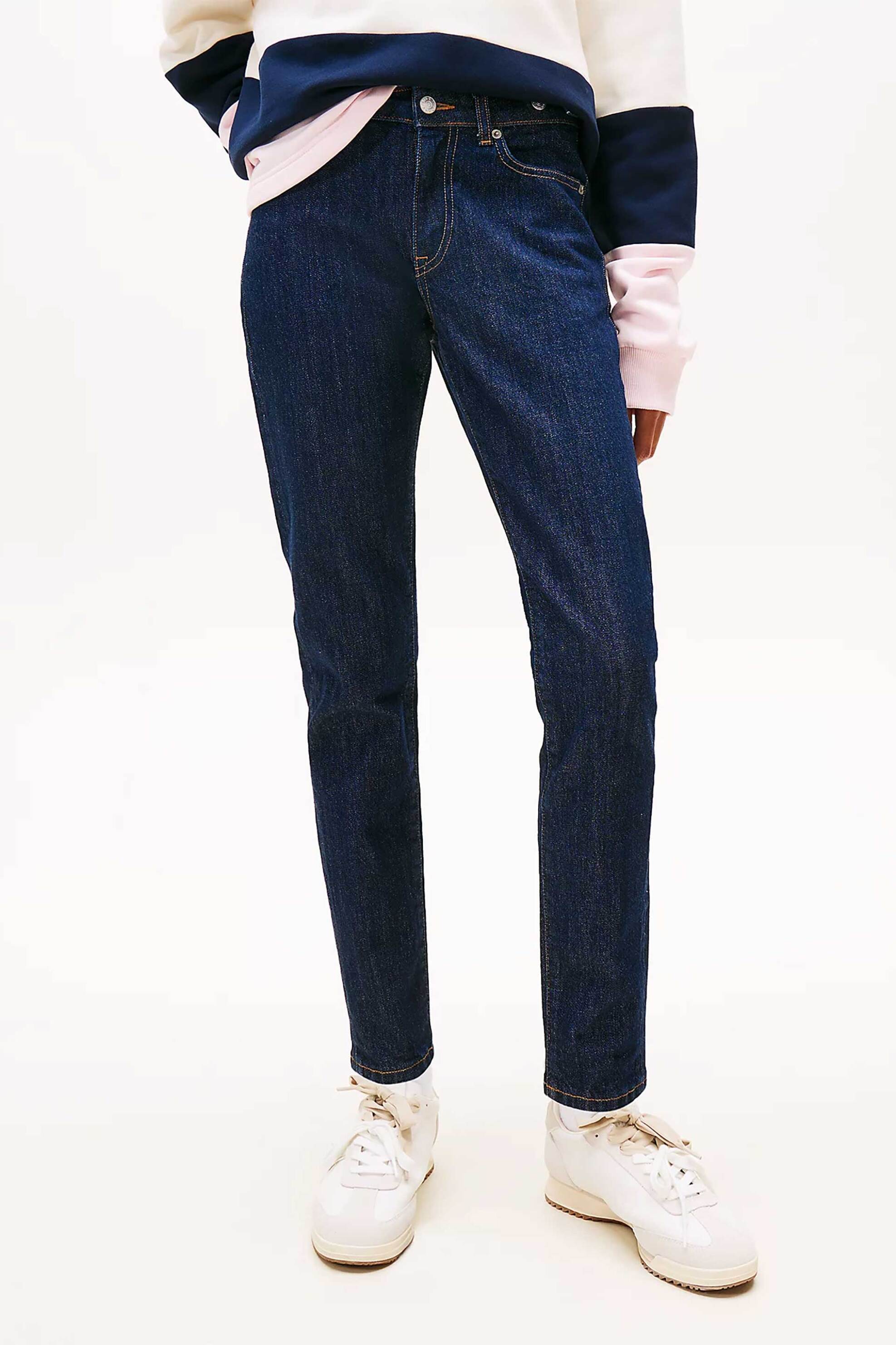 TOMMY JEANS Tommy Jeans γυναικείο τζιν παντελόνι πετάτσεπο Slim Fit - DW0DW22432 Denim Blue Σκούρο - 2