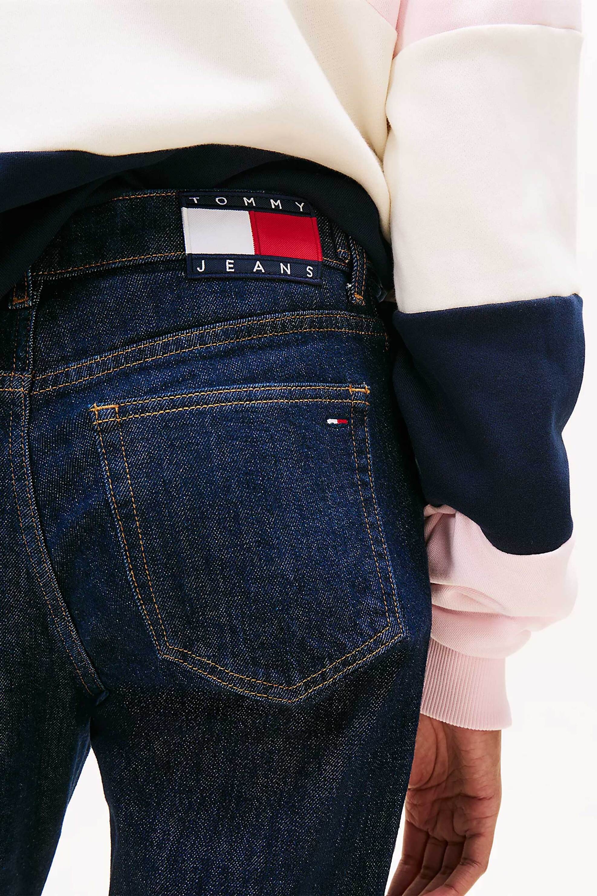 Tommy Jeans Γυναικείο Τζιν Παντελόνι Πετάτσεπο Slim Fit - Dw0Dw22432 Denim Blue Σκούρο