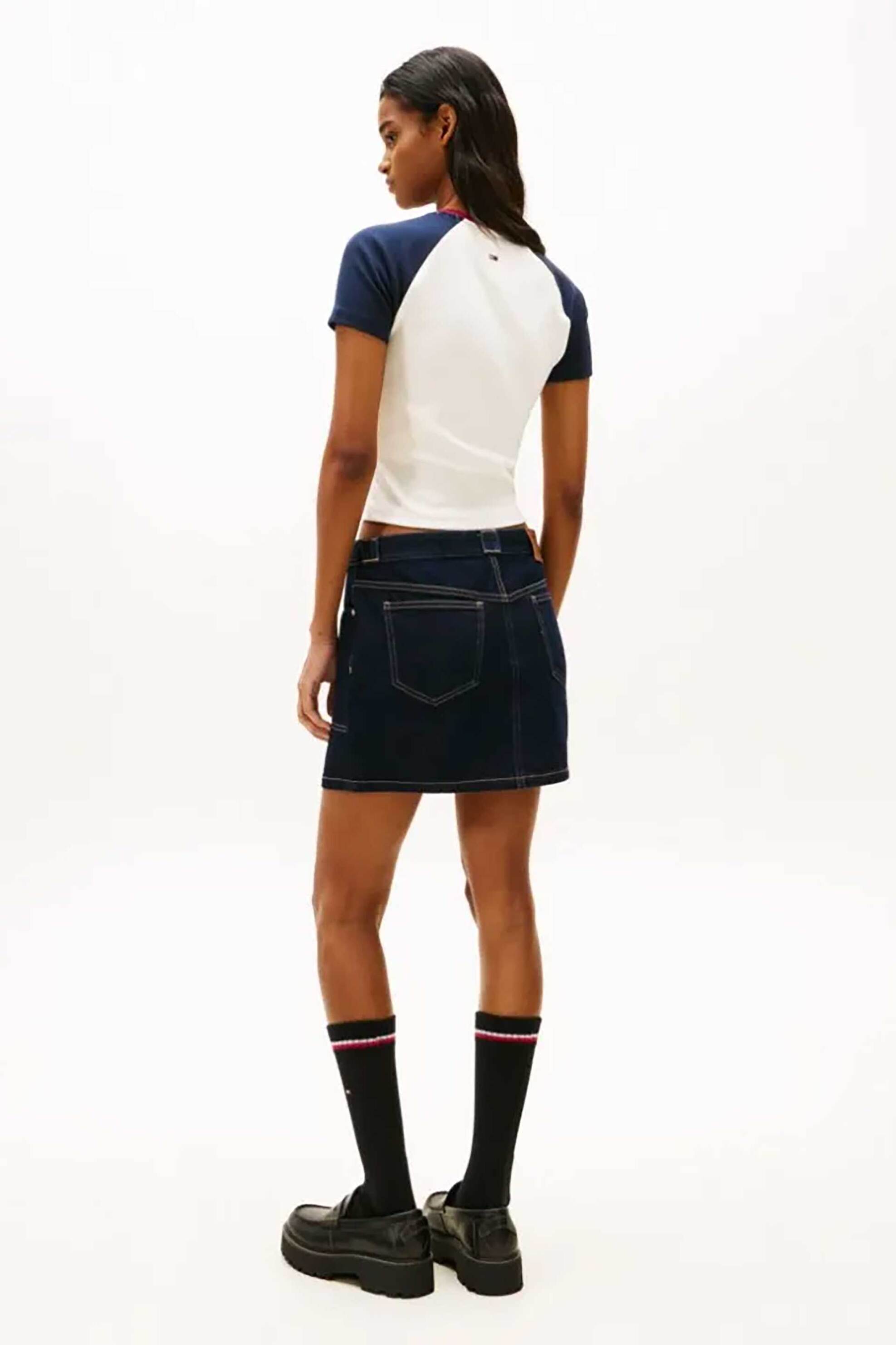 Tommy Jeans Γυναικείο T-Shirt με Logo Print Slim Fit - Dw0Dw22536 Λευκό