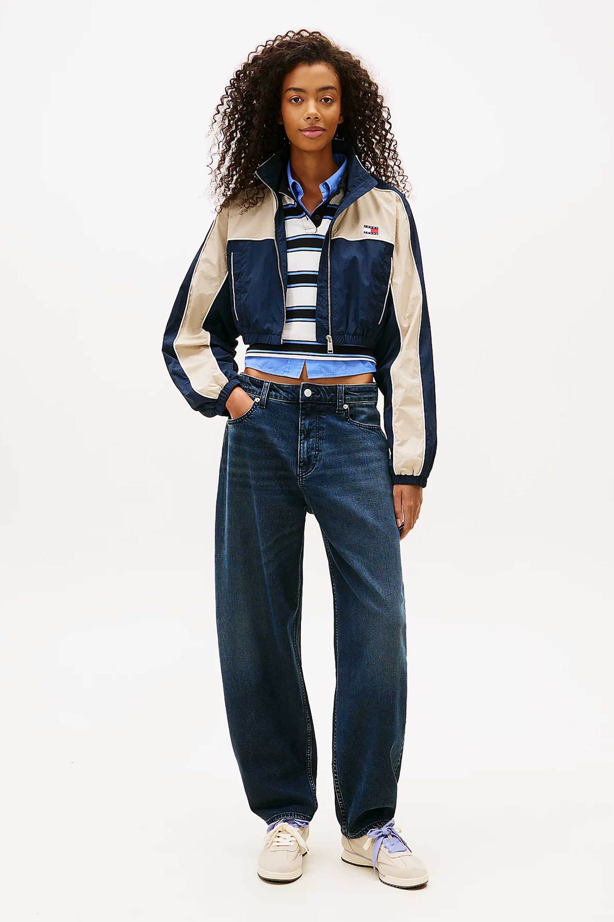 Tommy Jeans γυναικείο jacket colour-blocked με λογότυπο Regular Fit - DW0DW22055 Μπλε Σκούρο φωτογραφία