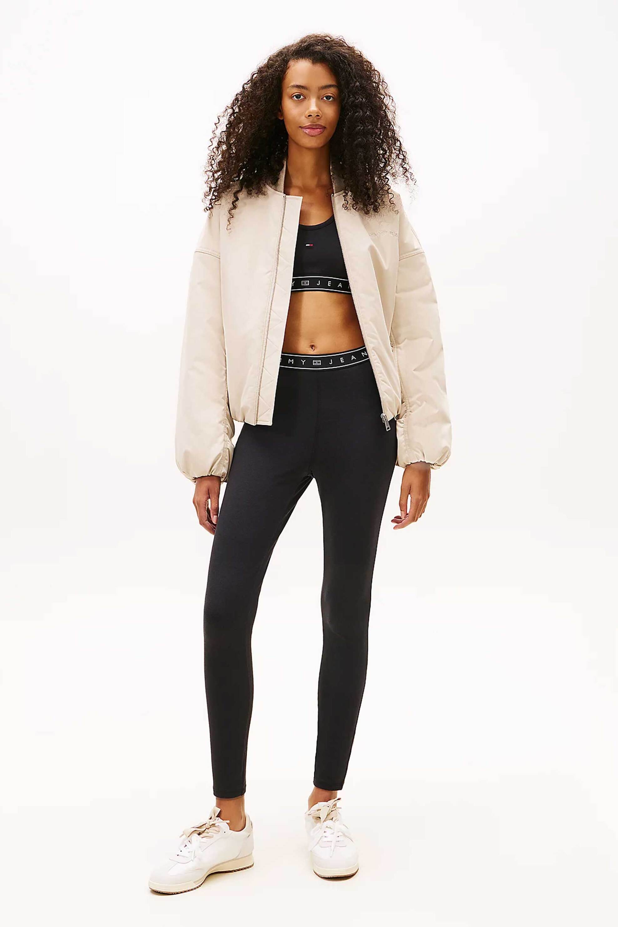 Tommy Jeans γυναικείο κολάν με logo tape στη μέση Slim Fit - DW0DW22554 Μαύρο