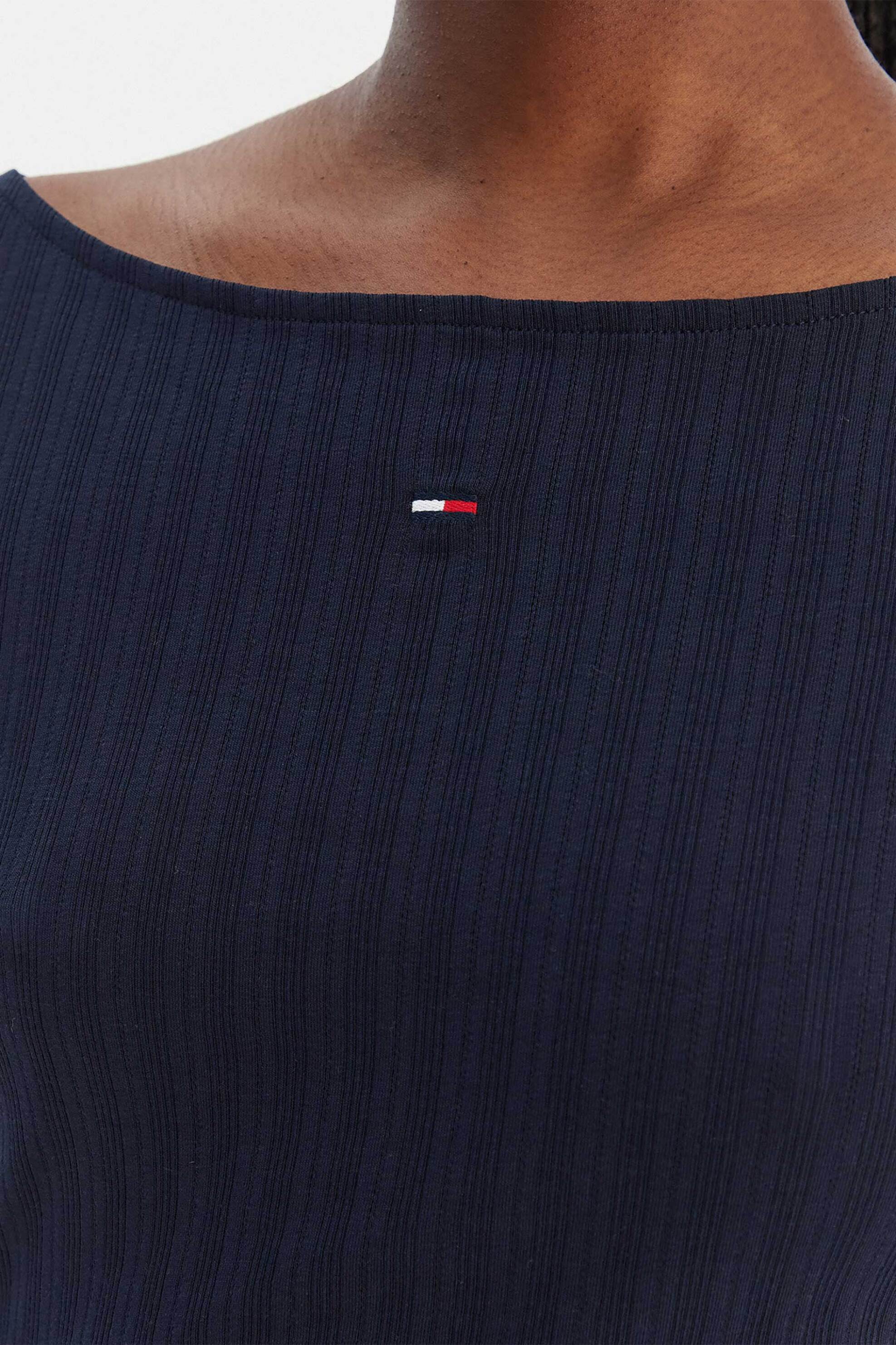 TOMMY JEANS Tommy Jeans γυναικεία μπλούζα ribbed με λογότυπο Slim Fit - DW0DW22460 Μπλε Σκούρο - 2