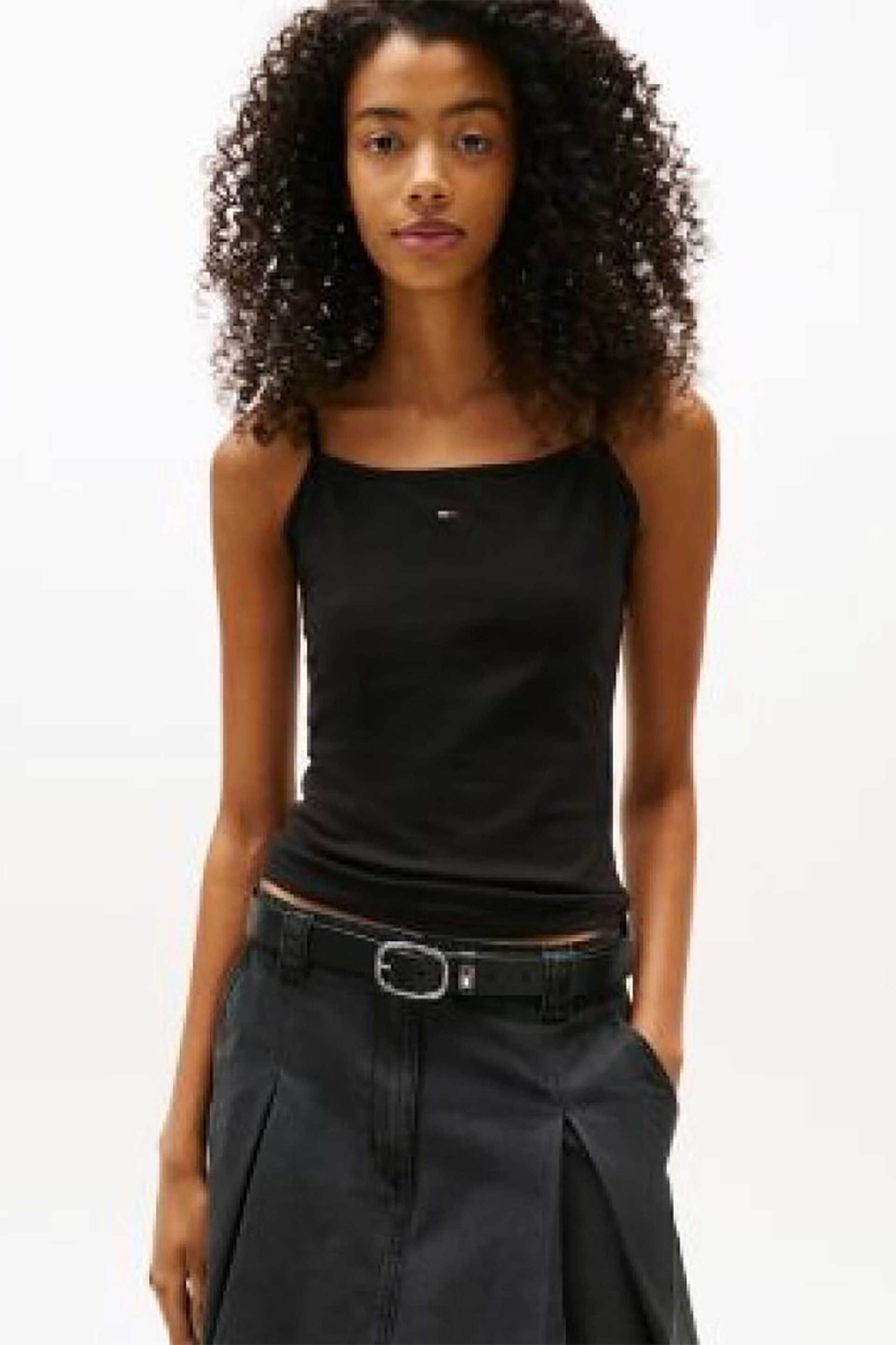 Tommy Jeans γυναικείο τοπ με λογότυπο Slim Fit "Essential" - DW0DW20675 Μαύρο