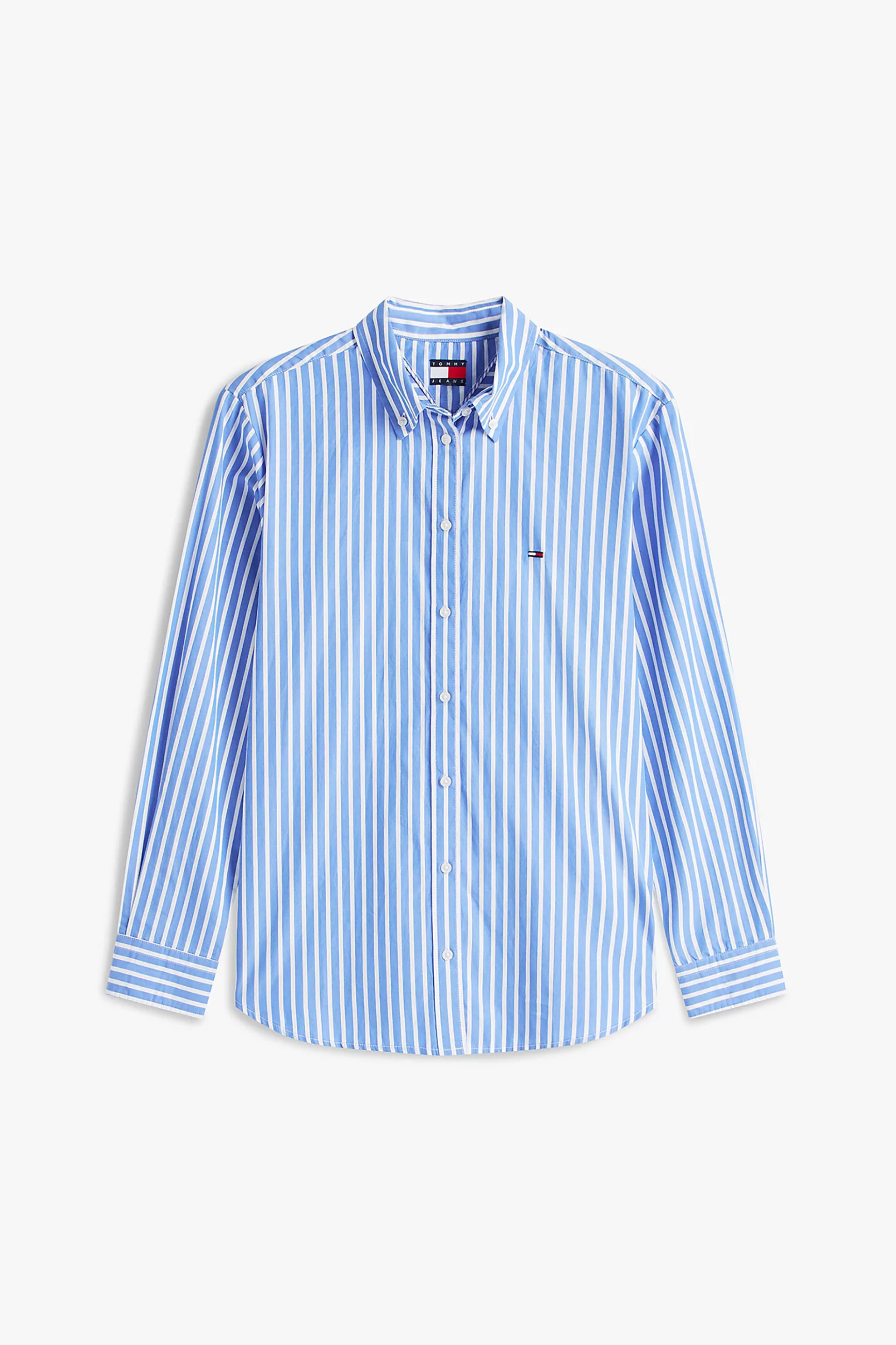 Tommy Jeans Γυναικείο Πουκάμισο Ριγέ με Λογότυπο Regular Fit - Dw0Dw22211 Μπλε