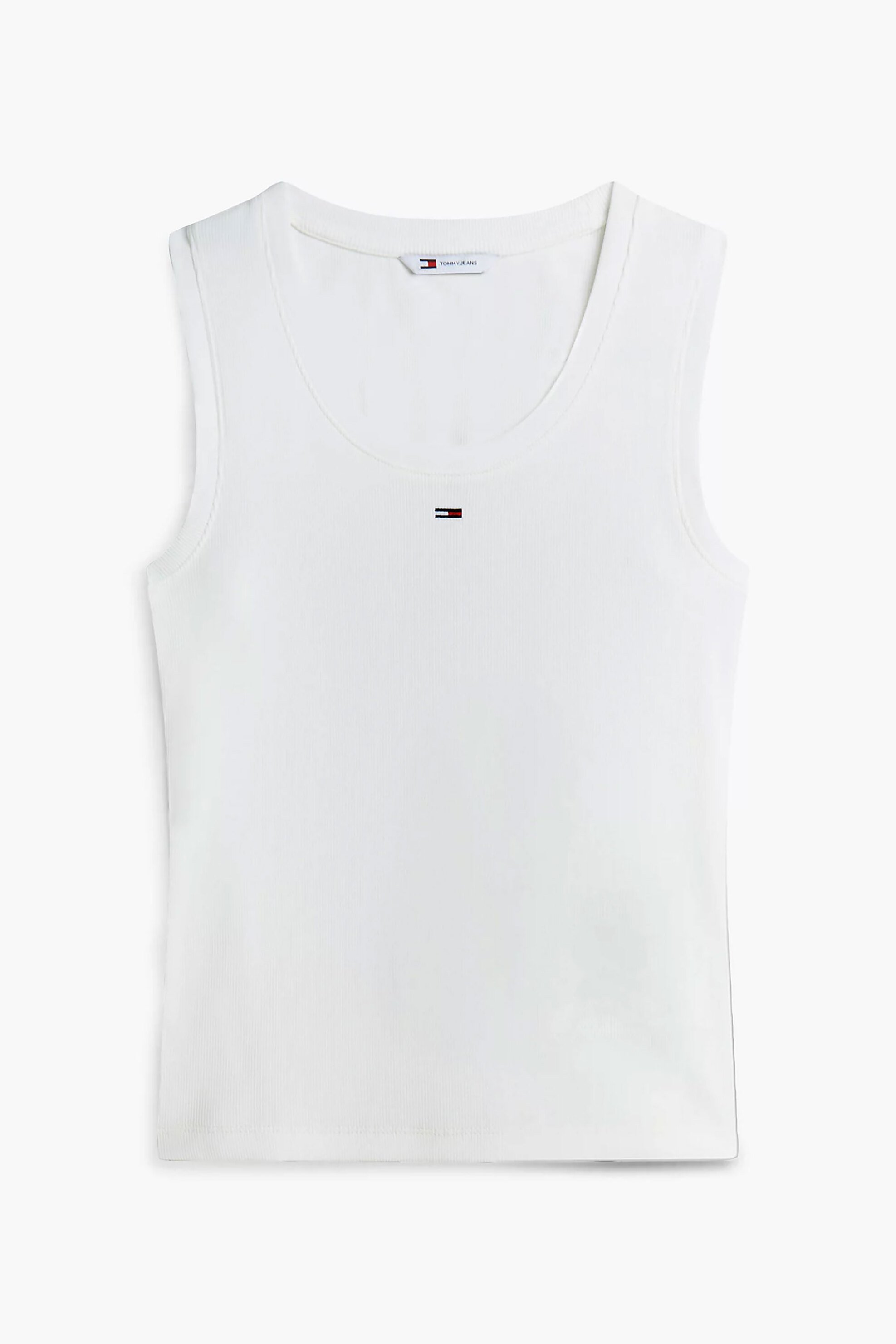 TOMMY JEANS Tommy Jeans γυναικείο τοπ αμάνικο με λογότυπο Slim Fit - DW0DW20673 Λευκό - 4