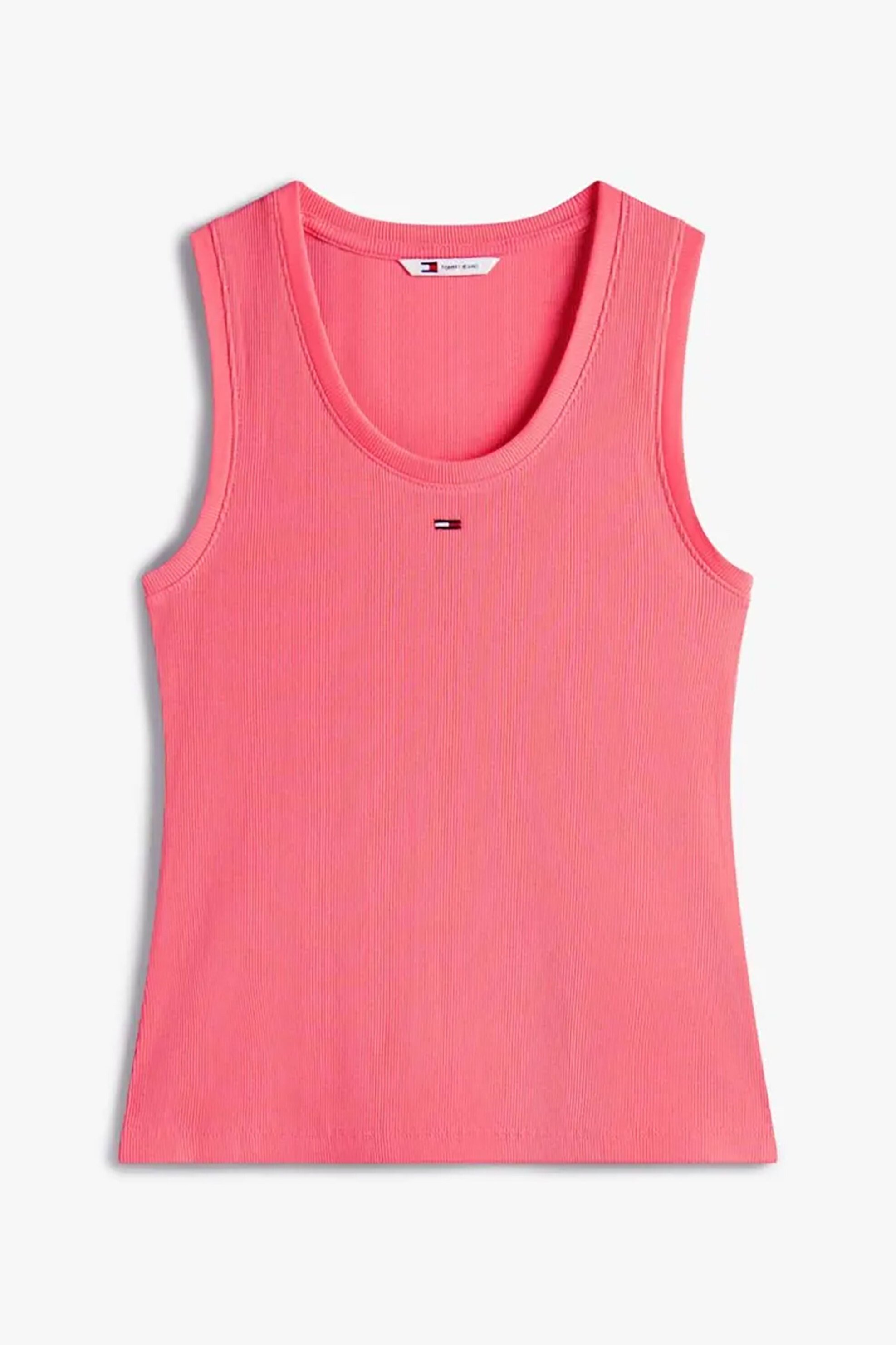 TOMMY JEANS Tommy Jeans γυναικείο τοπ αμάνικο με λογότυπο Slim Fit - DW0DW20673 Κοραλί - 4