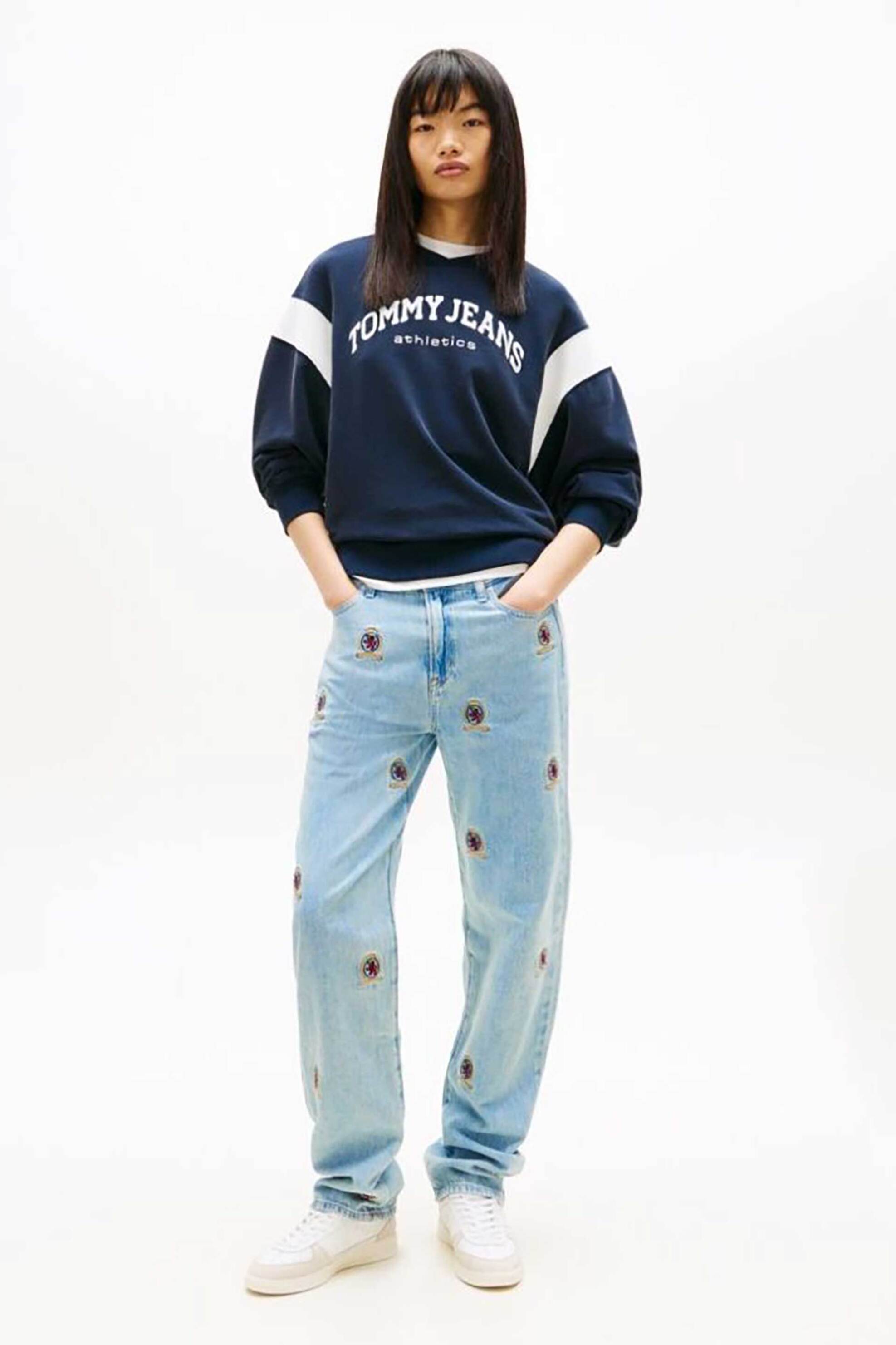 Tommy Jeans γυναικείο τζιν παντελόνι με κέντημα - DW0DW22680 Denim Blue Ανοιχτό