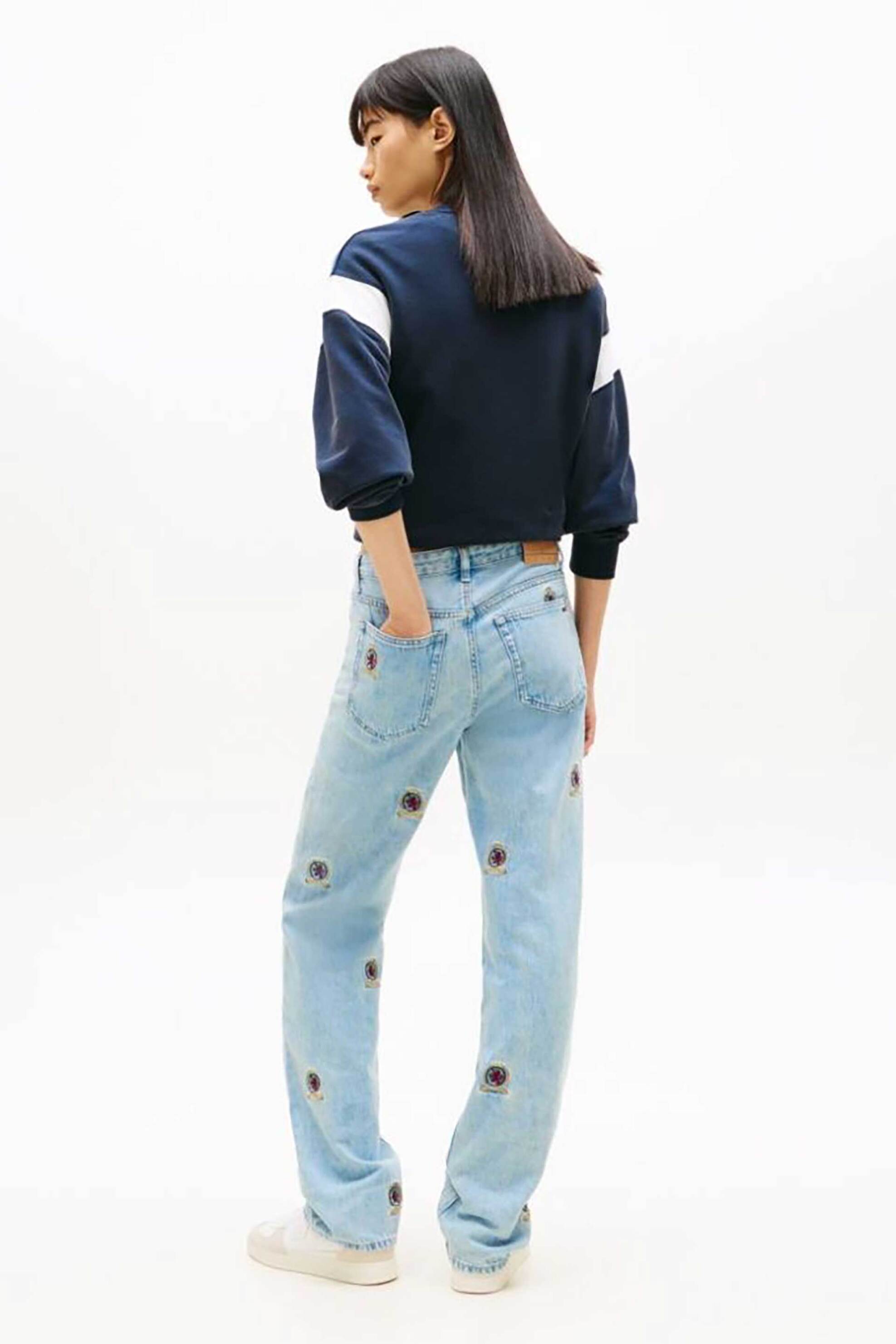 TOMMY JEANS Tommy Jeans γυναικείο τζιν παντελόνι με κέντημα - DW0DW22680 Denim Blue Ανοιχτό - 3