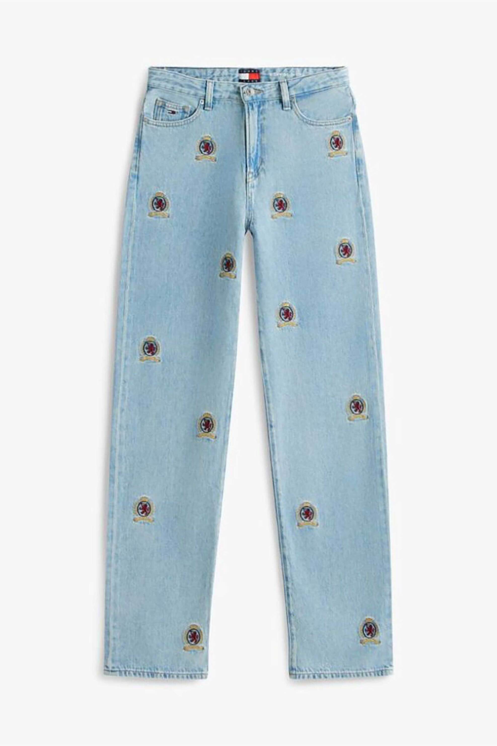 TOMMY JEANS Tommy Jeans γυναικείο τζιν παντελόνι με κέντημα - DW0DW22680 Denim Blue Ανοιχτό - 4