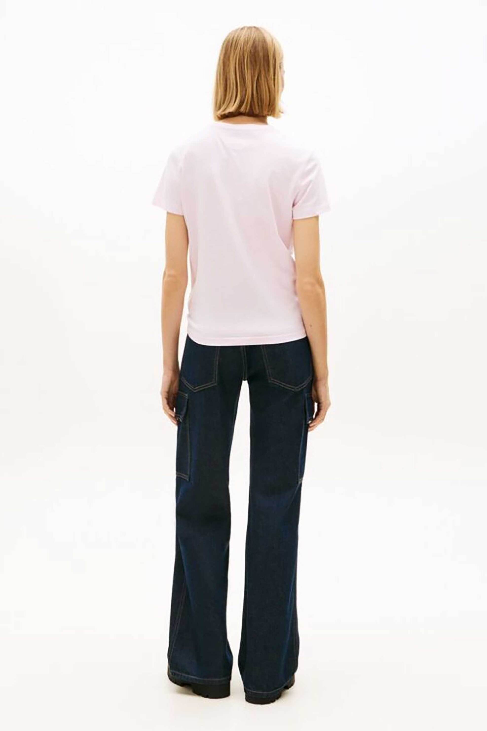 TOMMY JEANS Tommy Jeans γυναικείο T-shirt με logo print Regular Fit - DW0DW22277 Ροζ - 3