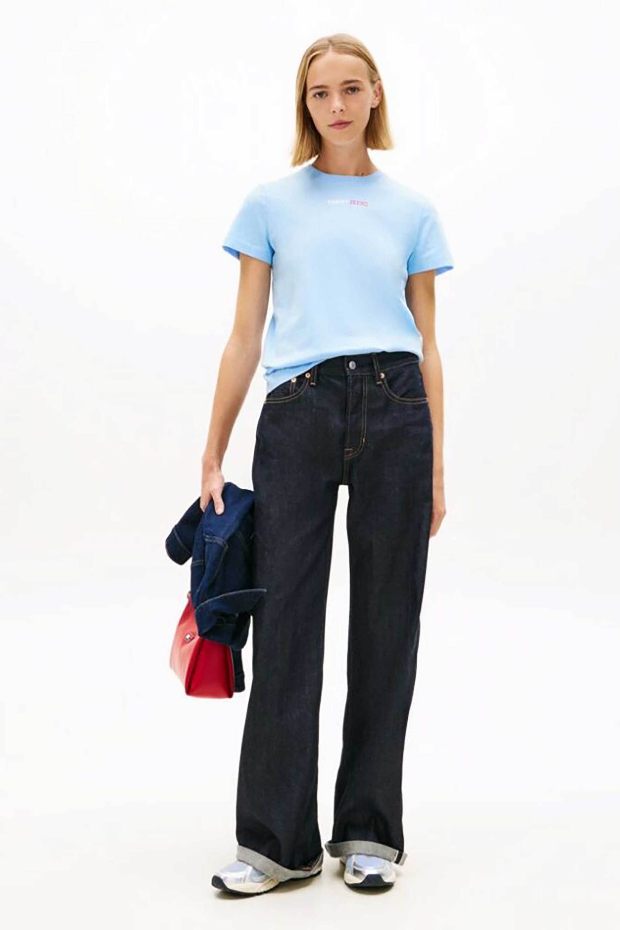 TOMMY JEANS Tommy Jeans γυναικείο T-shirt με logo print Regular Fit - DW0DW22277 Γαλάζιο - 2